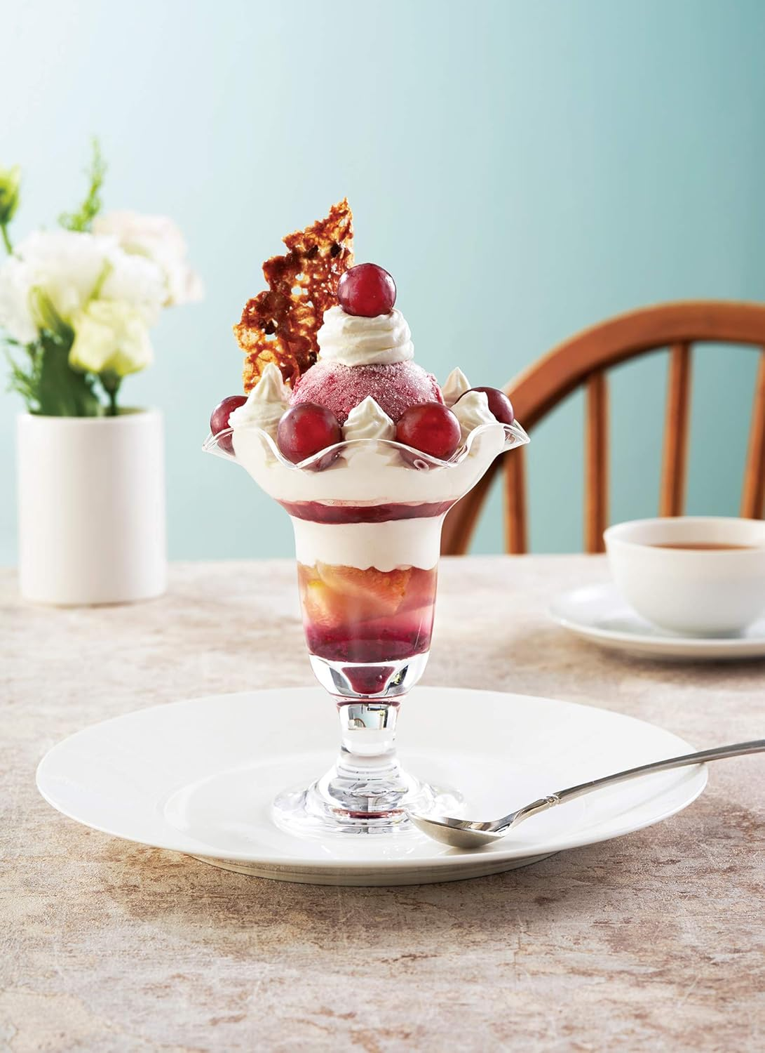 Toyo Sasaki Glass Parfait Glass Pull Ace Parfait Parfait Made in Japan Dishwasher Safe Sunday Dessert Glass with Feet 35802 image number 5