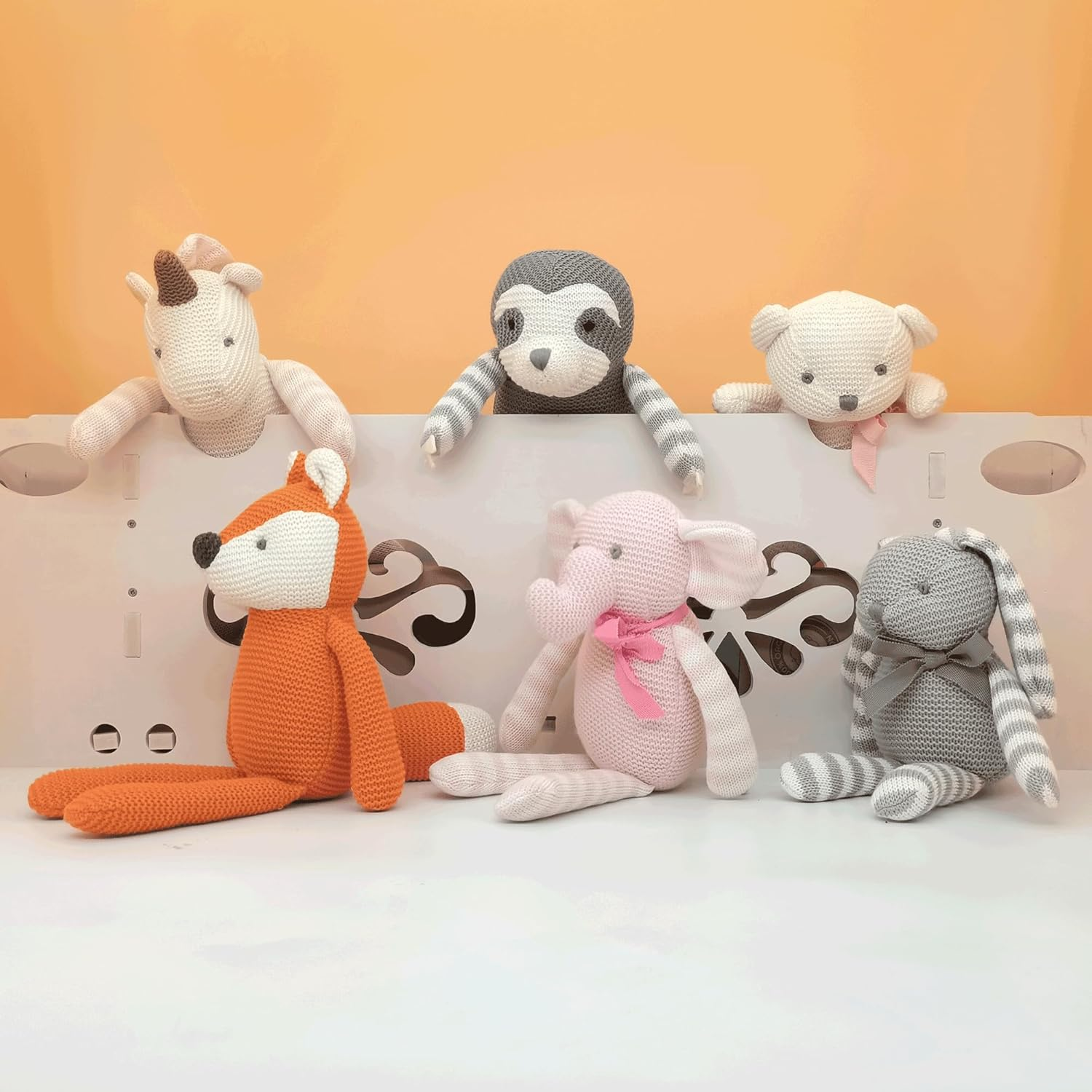 FLUFFYFUN Baby Sloth Plush Toy 18 Cm, 100% Organic Cotton Soft Toy for Newborn - Bear Blue image number 6