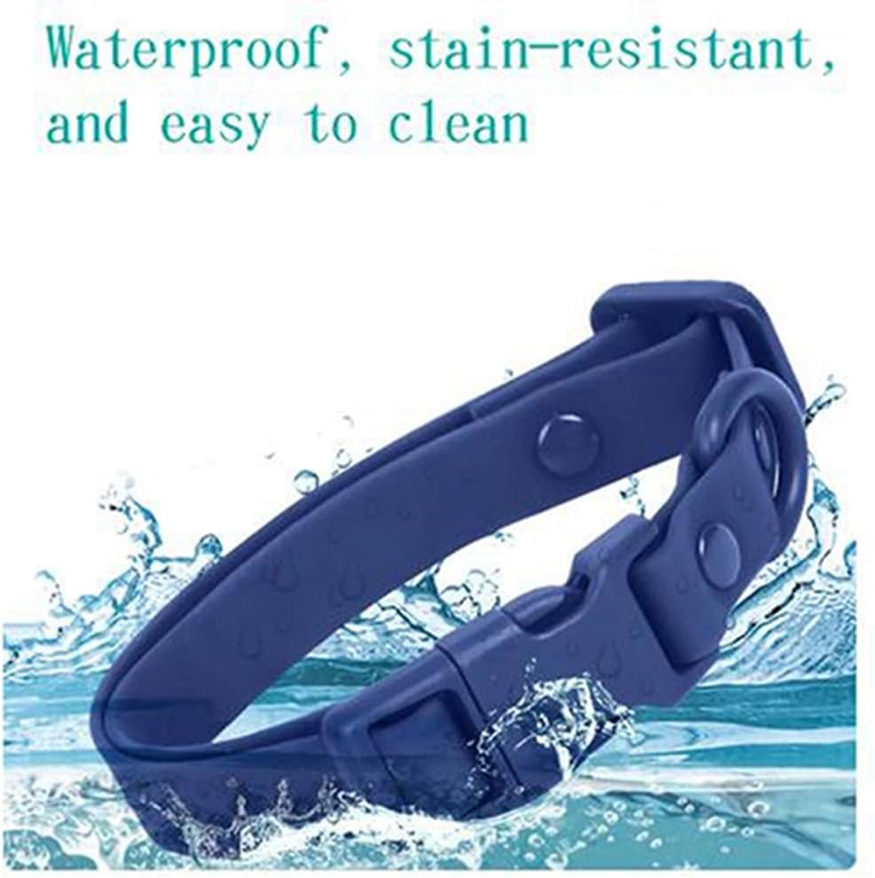 Waterproof Dog Collar with Buckle, Cute Soft Bioothan Silicone Plastic PVC Rubber Washable Quick Release Durable Collars for Small Medium Large Breeds image number 3