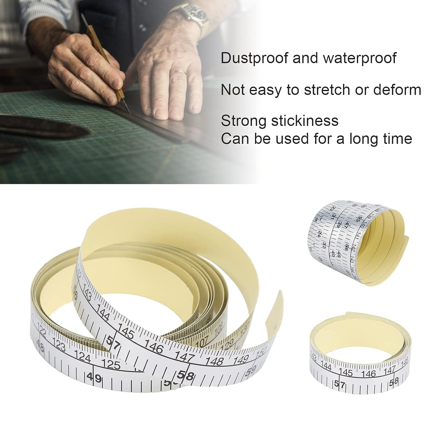 Adhesive Measuring Tape for Sewing Table Double Scale Measure Ruler Clothes Car Countertop Sticker Ruler Measuring Height Ruler image number 5