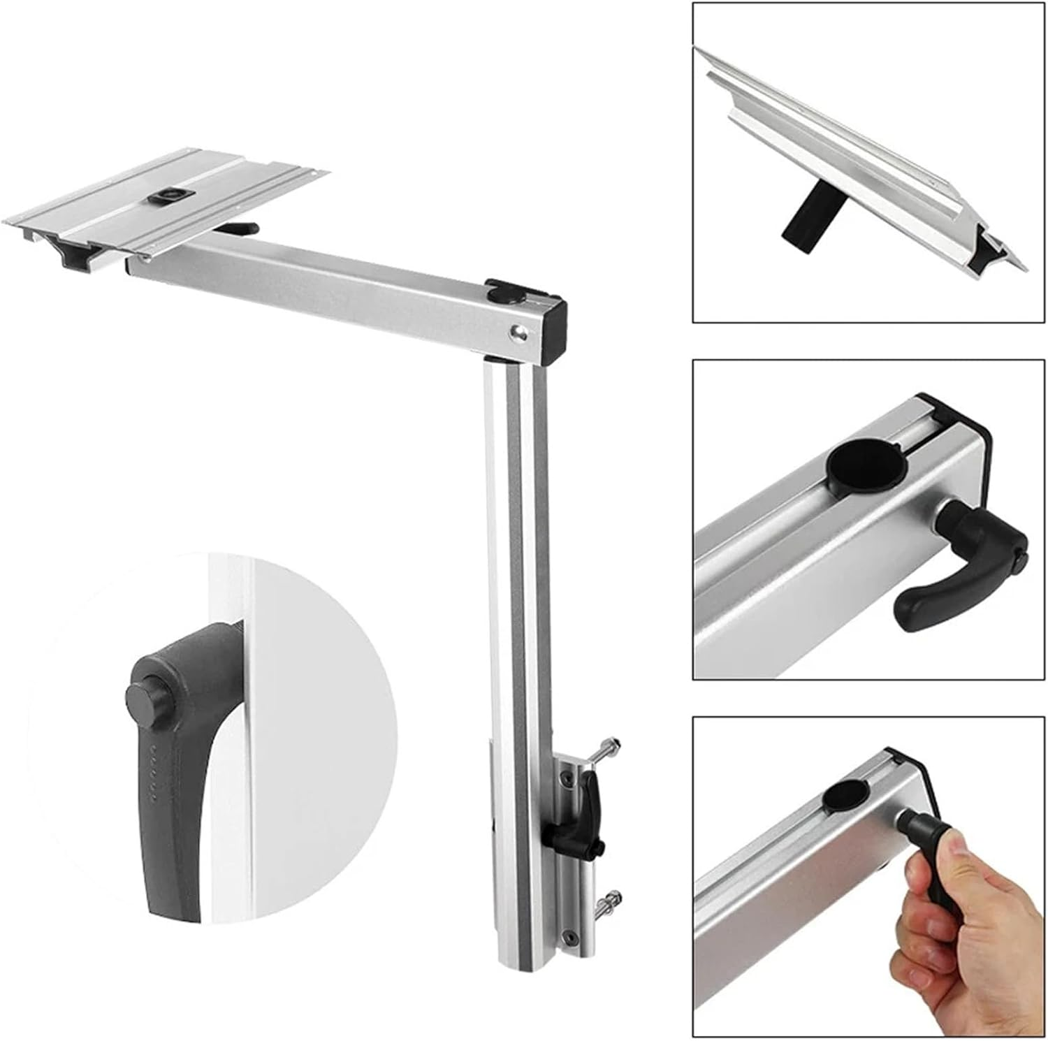 RV Table Leg,Rotatable Folding Height Adjustable Table Leg RV Accessories for Camper Van Camping,Caravan Yacht Workroom,Black image number 6