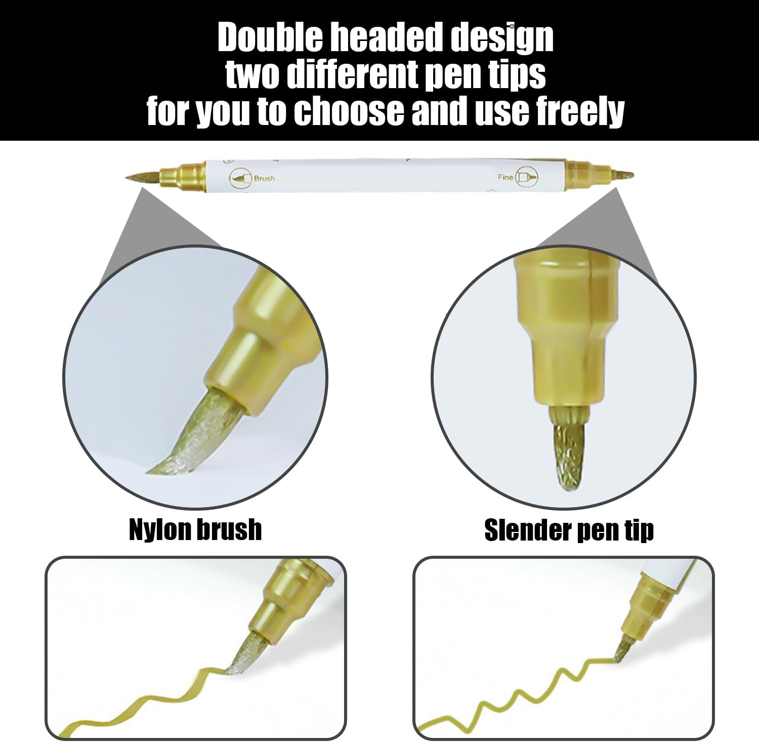 Pack of 10 Double Sided Nail Art Paint Pens, Nail Art Graffiti Pens, Nail Art Tools, Quick Drying Waterproof Paint Pens, DIY Painting Supplies, Nail Art Decoration Pens image number 2