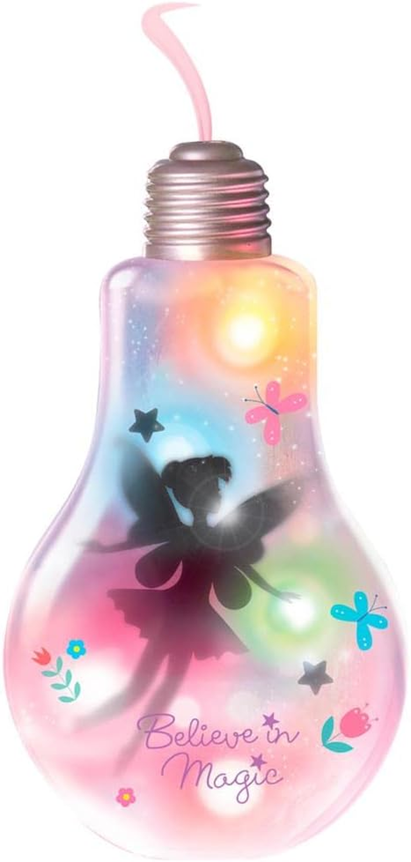 4M Kidzmaker Fairy Light Bulb, 6 Colour-Changing Modes, Battery Powered String Lights, Decorate Yourself with Stickers and Tissue Paper, Inspires Creativity