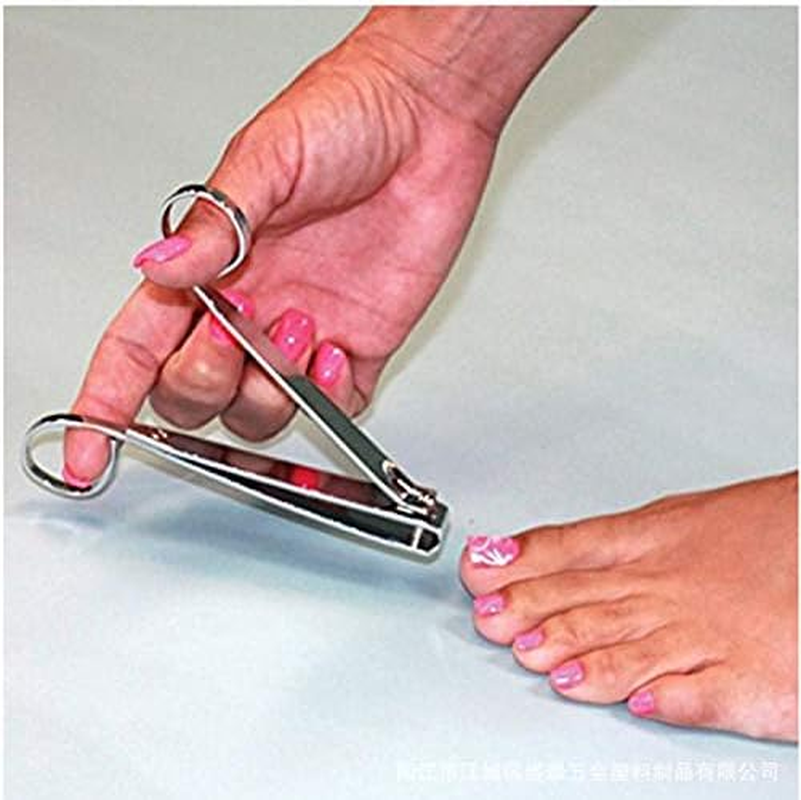 EZ Grip Nail Clipper, Premier Nail Clipper, Scissor Grip Nail Clipper, Sharp Stainless Steel Blade for Finger Nail,Toe Nail Clippers Set for Women and Man, Silver - 2 Pack (Large and Small) image number 1