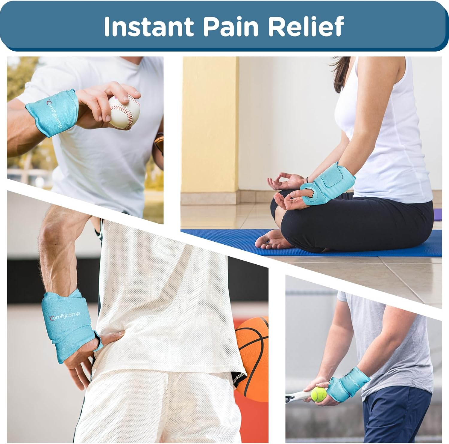 Comfytemp Wrist Ice Pack Wrap for Hand Osteoarthritis,Gel Ice Packs for Injuries Reusable for Wrist Hand Pain, Hot Cold Compress Brace for Tendinitis/Tenosynovitis, Surgery Recovery Items Men Women image number 5