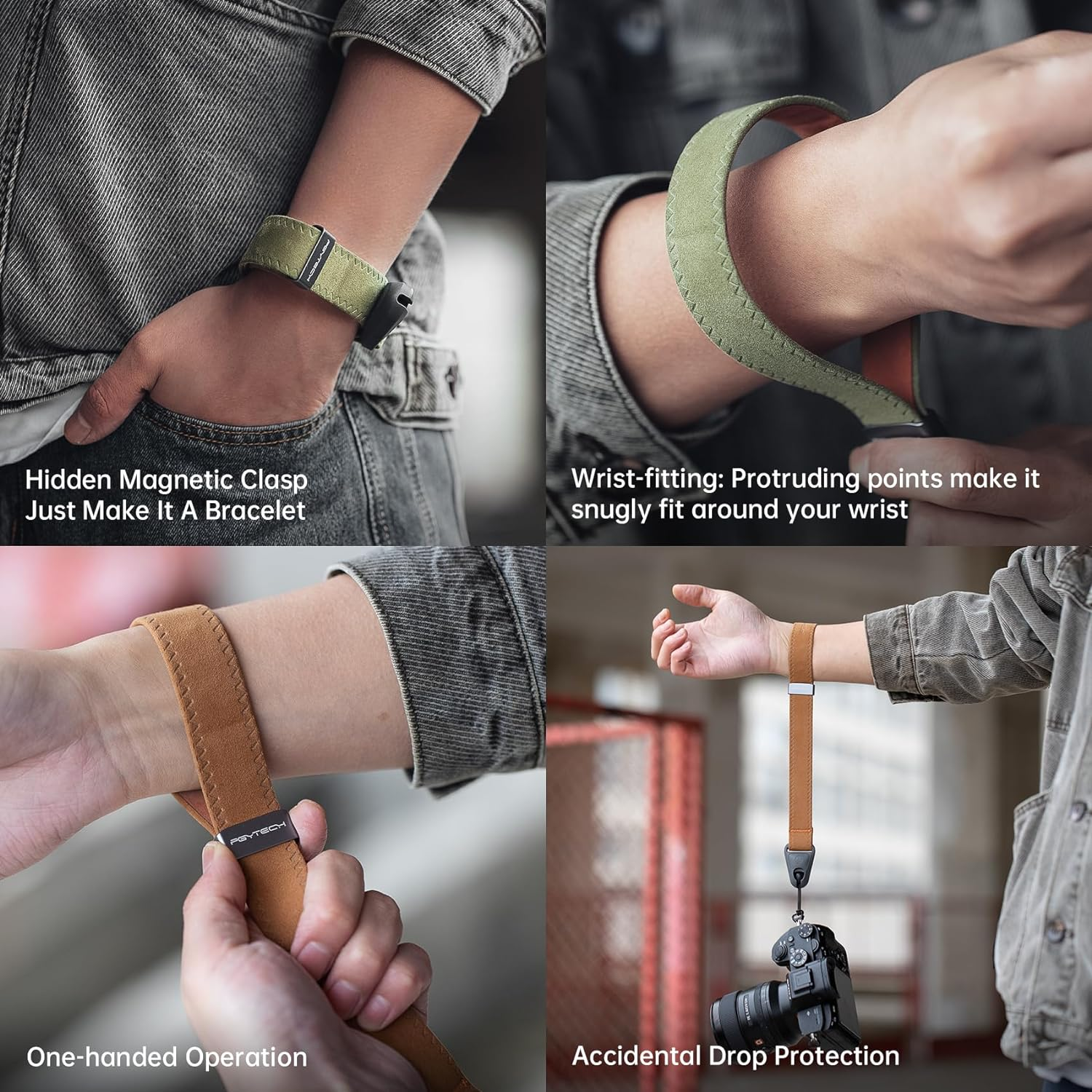 PGYTECH Camera Wrist Strap for Photographers Adjustable Quick Release Camera Hand Strap for Sony, Nikon, Canon, Gopro