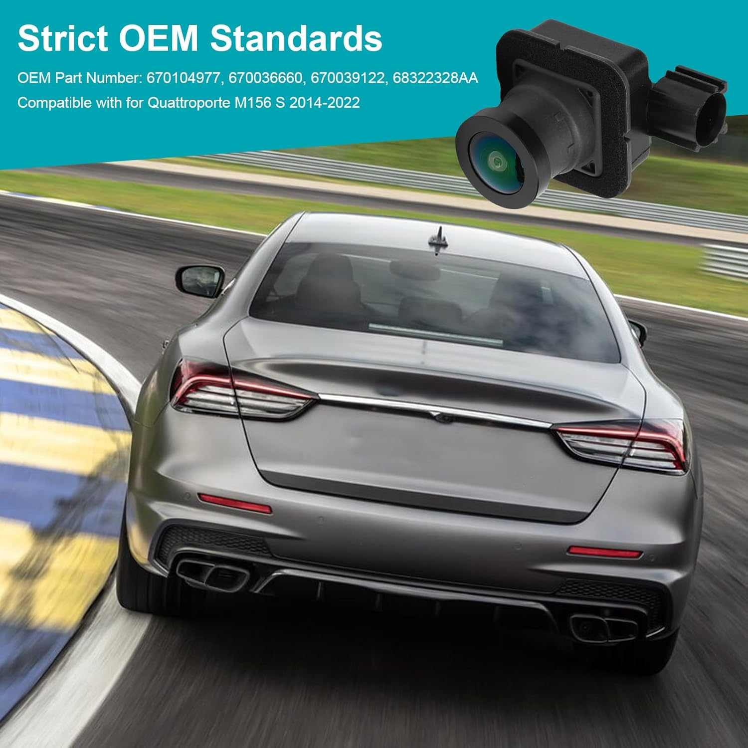 Generic Rear View Backup Back up Camera Fit for Quattroporte M156 S 2014-2022 Car Reversing Assist Replace, IP68 Rain Proof, Rear Monitor Parking Assistance Camera image number 4