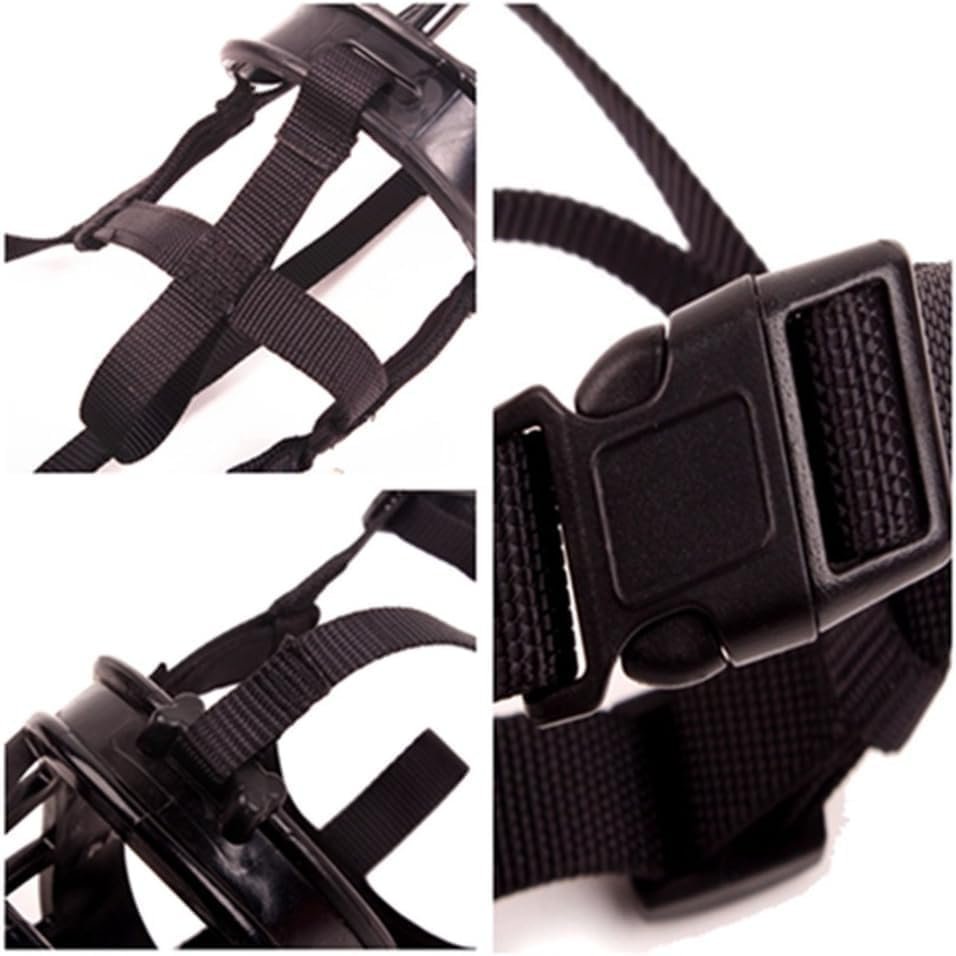 Basket Dog Muzzles-Soft Adjustable Breathable Mask anti Biting Chewing Barking Training Dog Muzzle for Small Medium Large Dogs (Black, M) image number 5