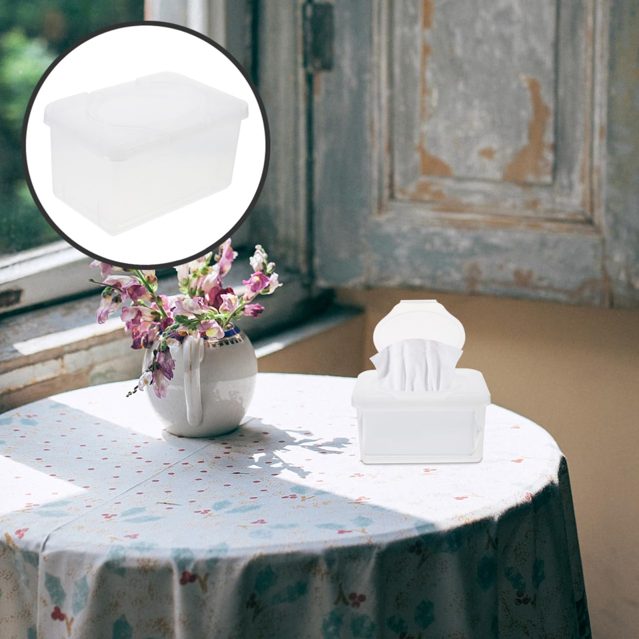 BESTOYARD Wipe Dispenser Refillable, Tissue Container with Lid, Travel Wipes Holder for Easy Access, Home Nursery Portable Use image number 3