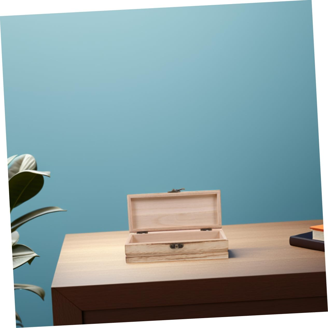 2Pcs Wooden Box Storage Lid Small Decorative Keepsake Boxes for Jewelry Earrings Home Office Organization