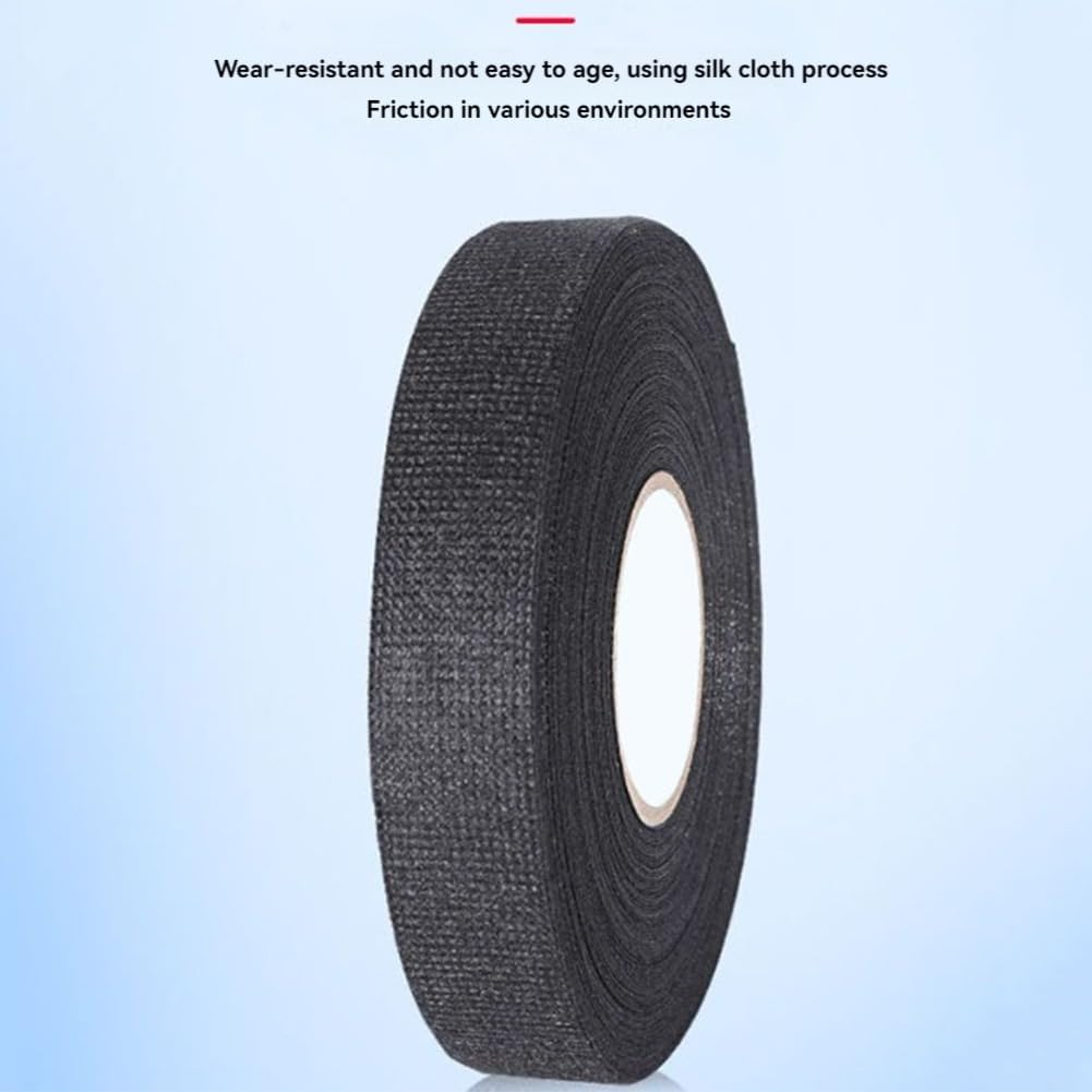 4PCS 25Mmx25M Flame Retardant Adhesive Cloth Tape Heat- Fabric Base Wire Harness Tape for Cable Harness Protect image number 3