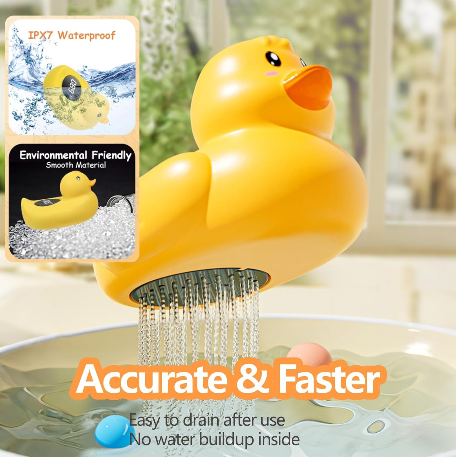 Floating Bathtub Thermometer - Bpa-Free Water Temperature Gauge for Safe & Comfortable Baths（Duck） image number 5