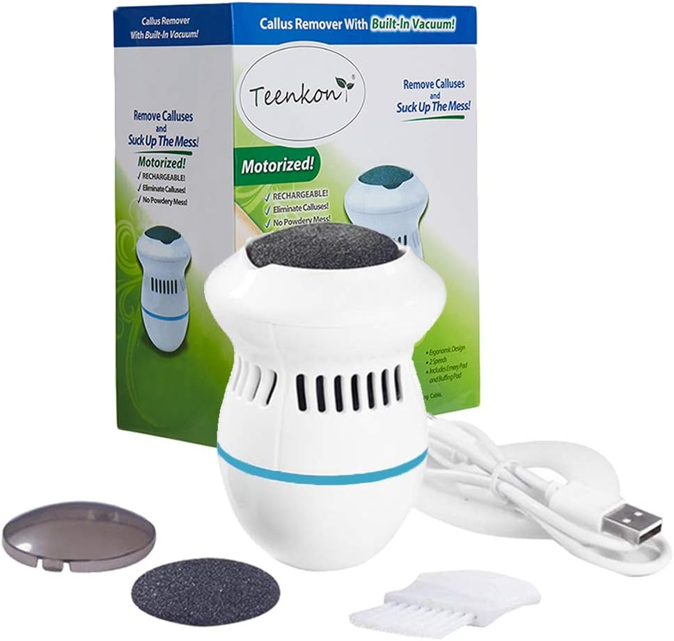 Rechargeable Electric Foot Files, USB Portable Electronic Foot Grinder, Built-In Vacuum Removes Dead Skin from Feet, with 2 Different Quartz Grinding Head for Dead,Hard Cracked Dry Skin image number 1