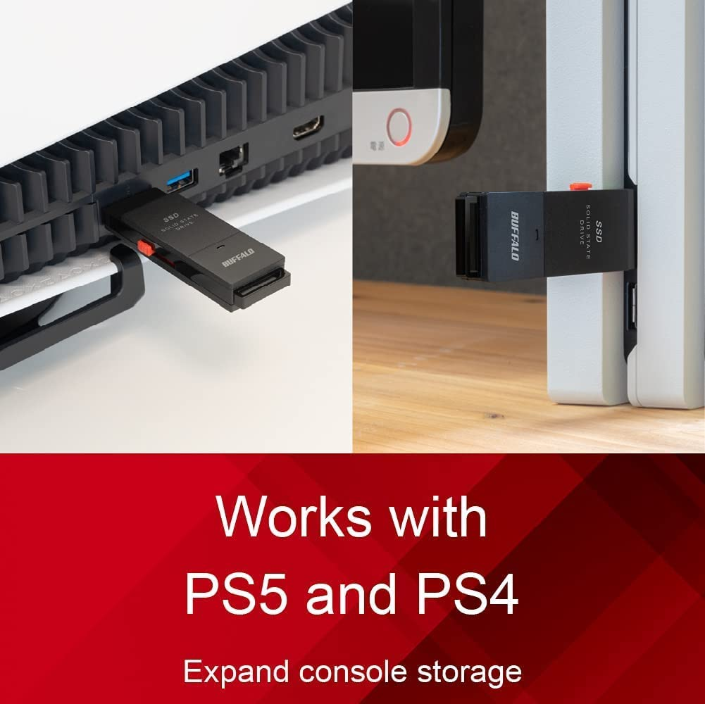 Buffalo 500GB Ssd-Put Portable SSD - USB 3.2 a & C Compatible Solid State Drive External Storage image number 4