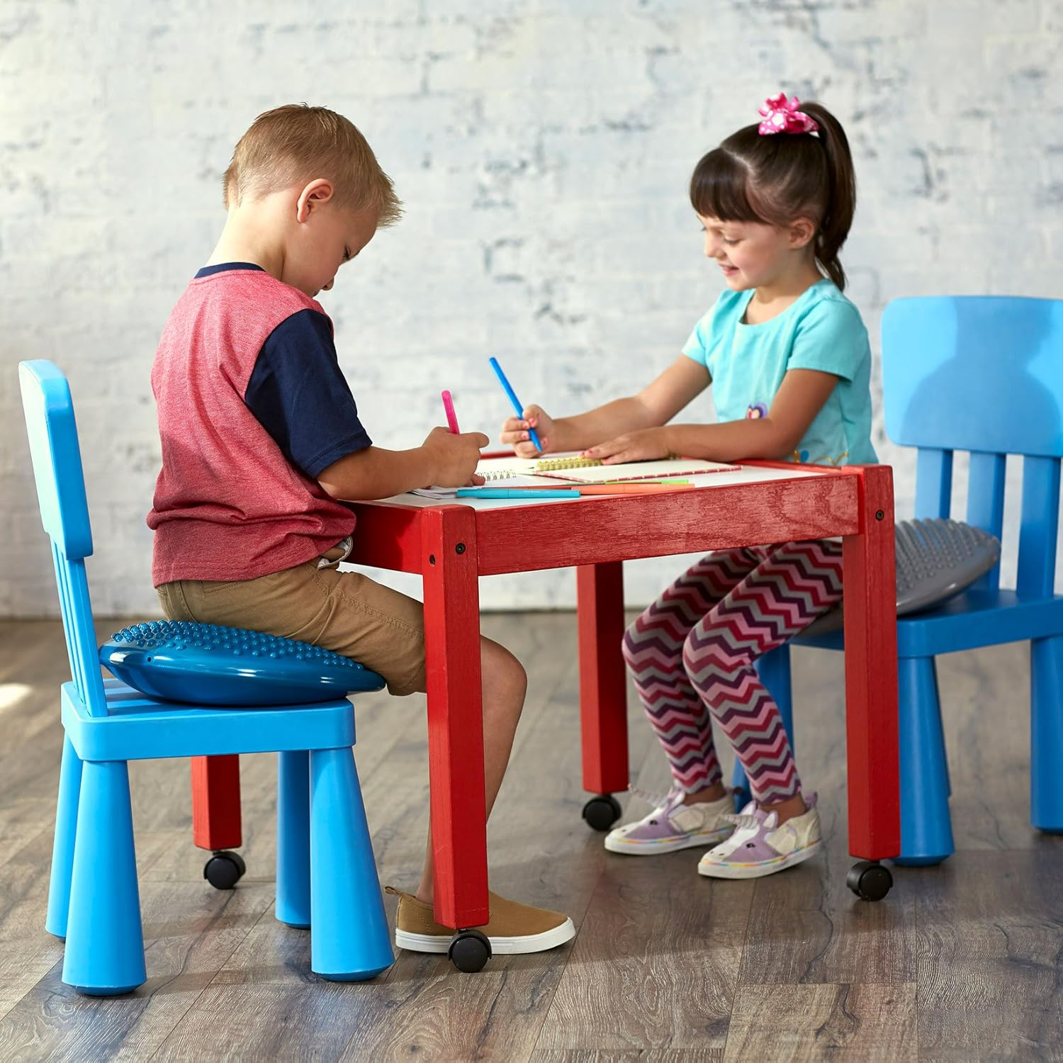 Gaiam Kids Balance Cushion, Inflatable Wobble Disk Active Sitting Chair Seat Cushion with Inflation Needle