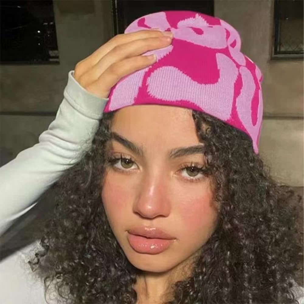 Women Graphic Beanie Skull Hat MEA Culpa Y2K Knitted Beanie Warm Winter Hat for Gifts