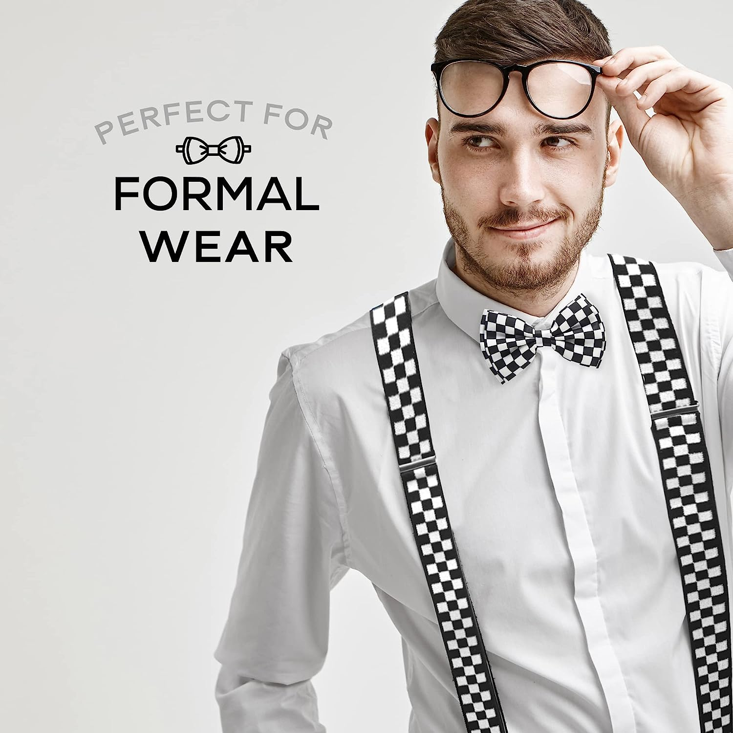 Man of Men - Bowtie & Suspender Set - Patterned Colors image number 2