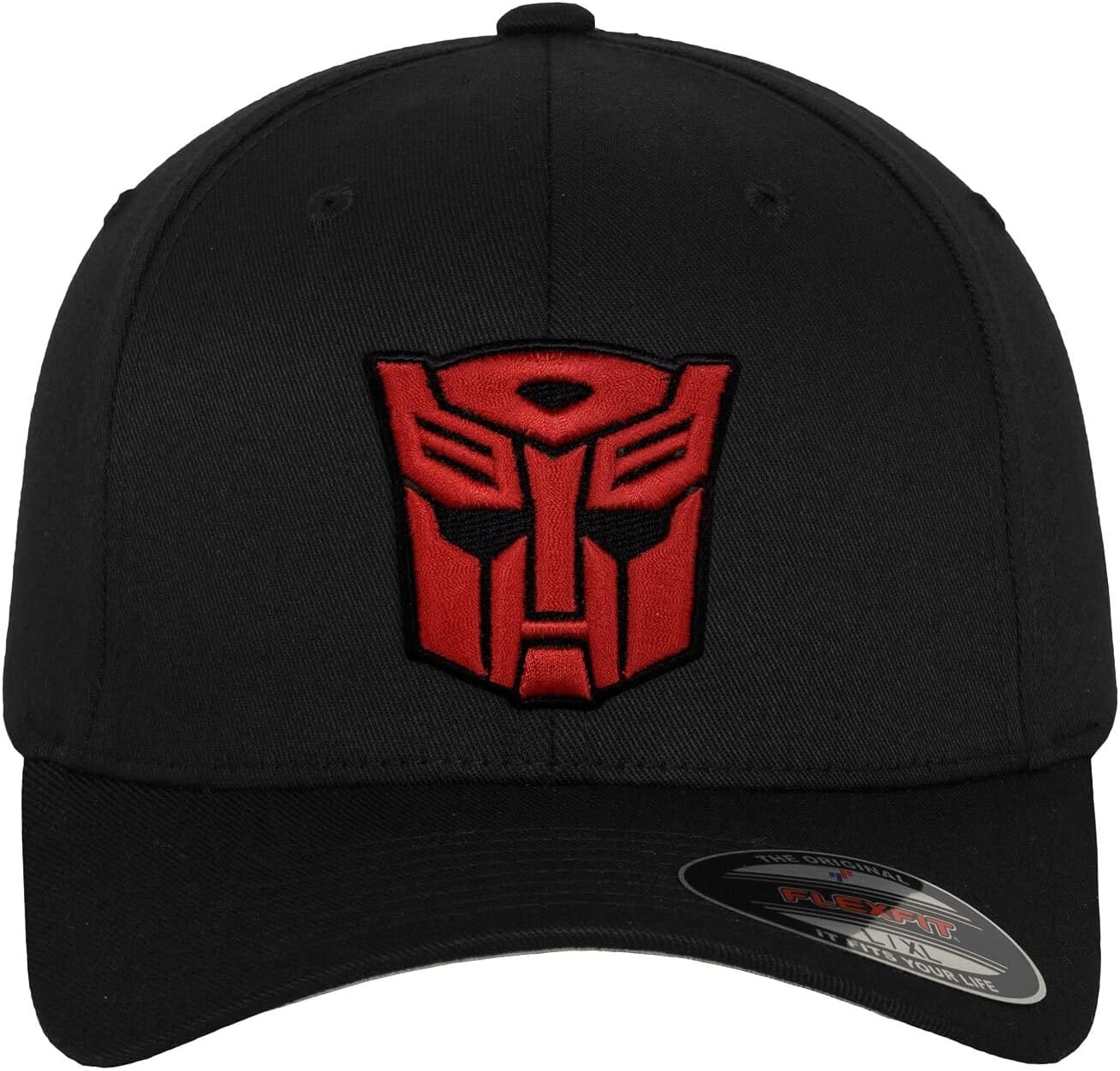Transformers Officially Licensed Autobots 3D Patch Flexfit Baseball Cap (Black), Small/Medium
