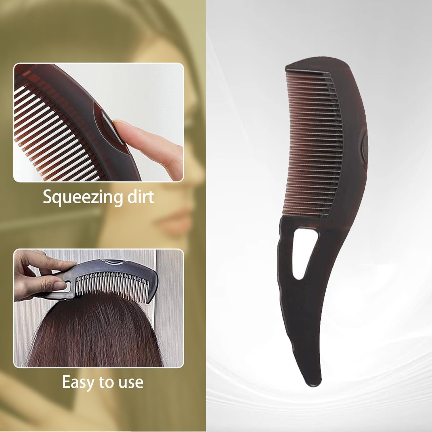 Dandruff Comb Energy Massage Hair Dressing Comb, 3Pcs Hollow Tooth Hairbrush Dandruff Comb,Scalp Sweep Detoxing Combs,Steel Fine Tooth Dandruff Remover Combs for Women image number 1