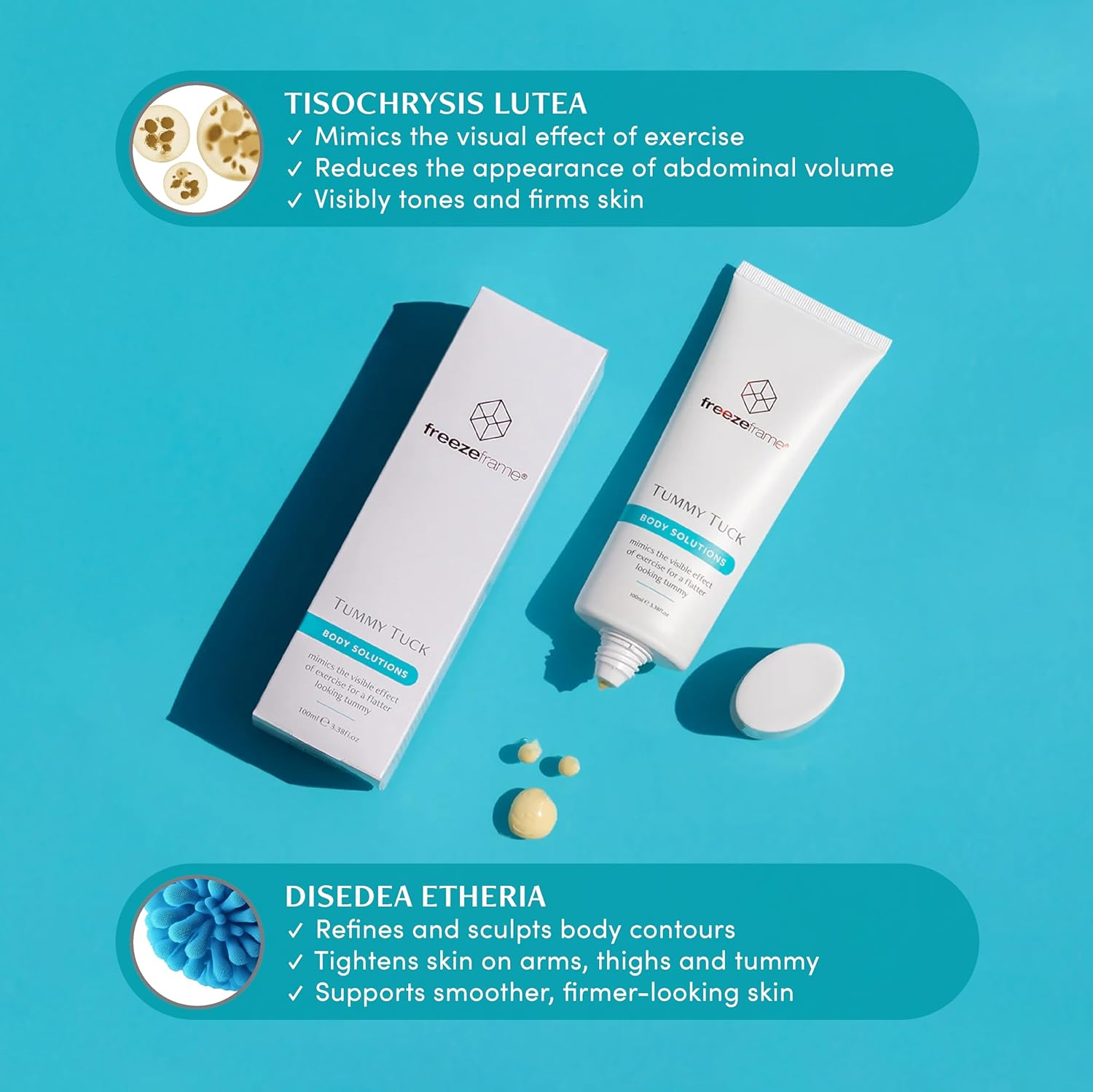 Freezeframe - Tummy Tuck, Clinically Proven Skin Tightening Cream for Women, with Powerful Marine Actives, Skin Firming Body Cream, Fragrance Free (100Ml) image number 5