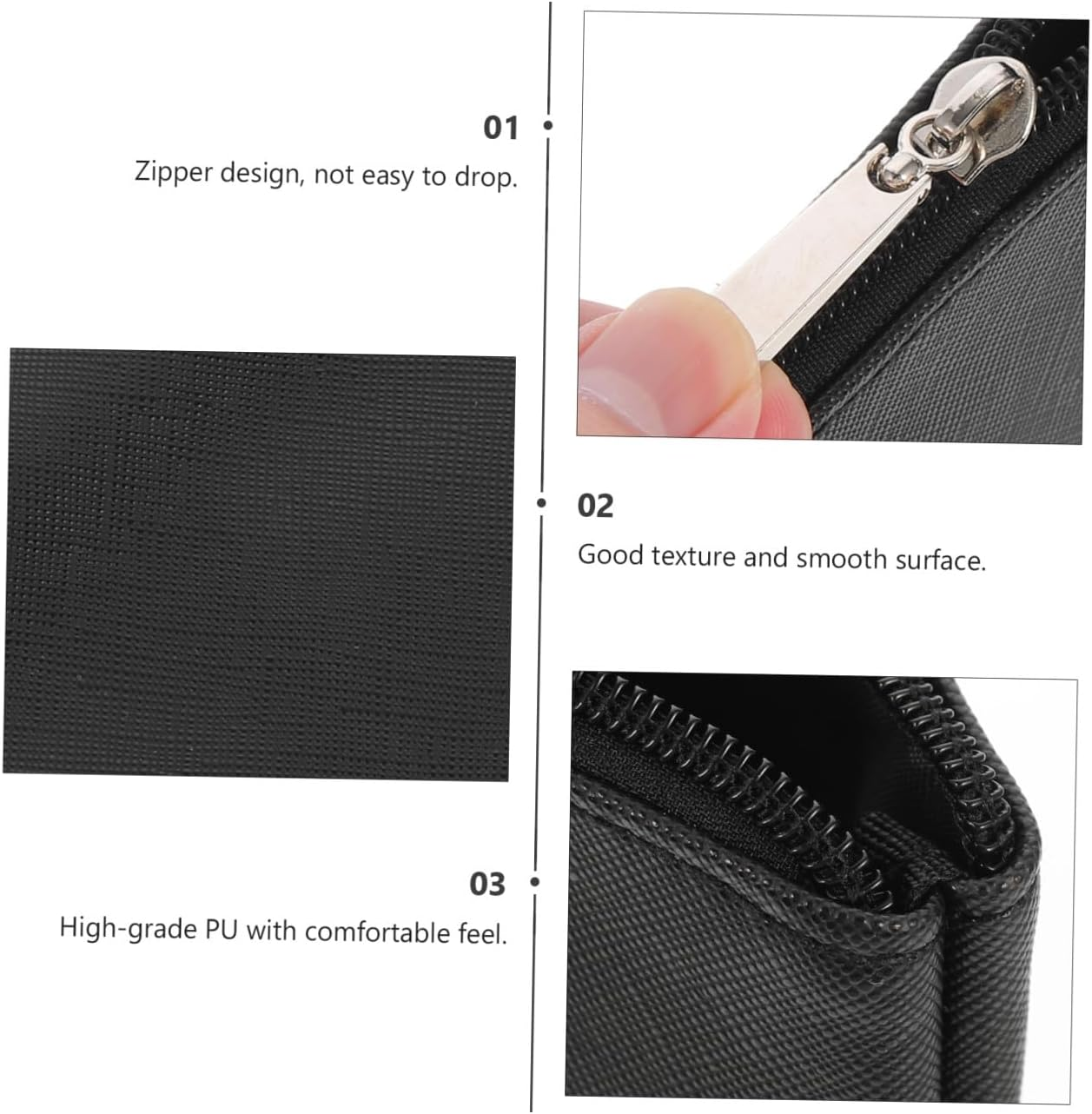 VANZACK Portable Makeup Brush Organizer Bag Compact PU Leather Cosmetic Case for Travel Stylish Storage Pouch for Women Easy Access Travel Makeup Bag image number 4