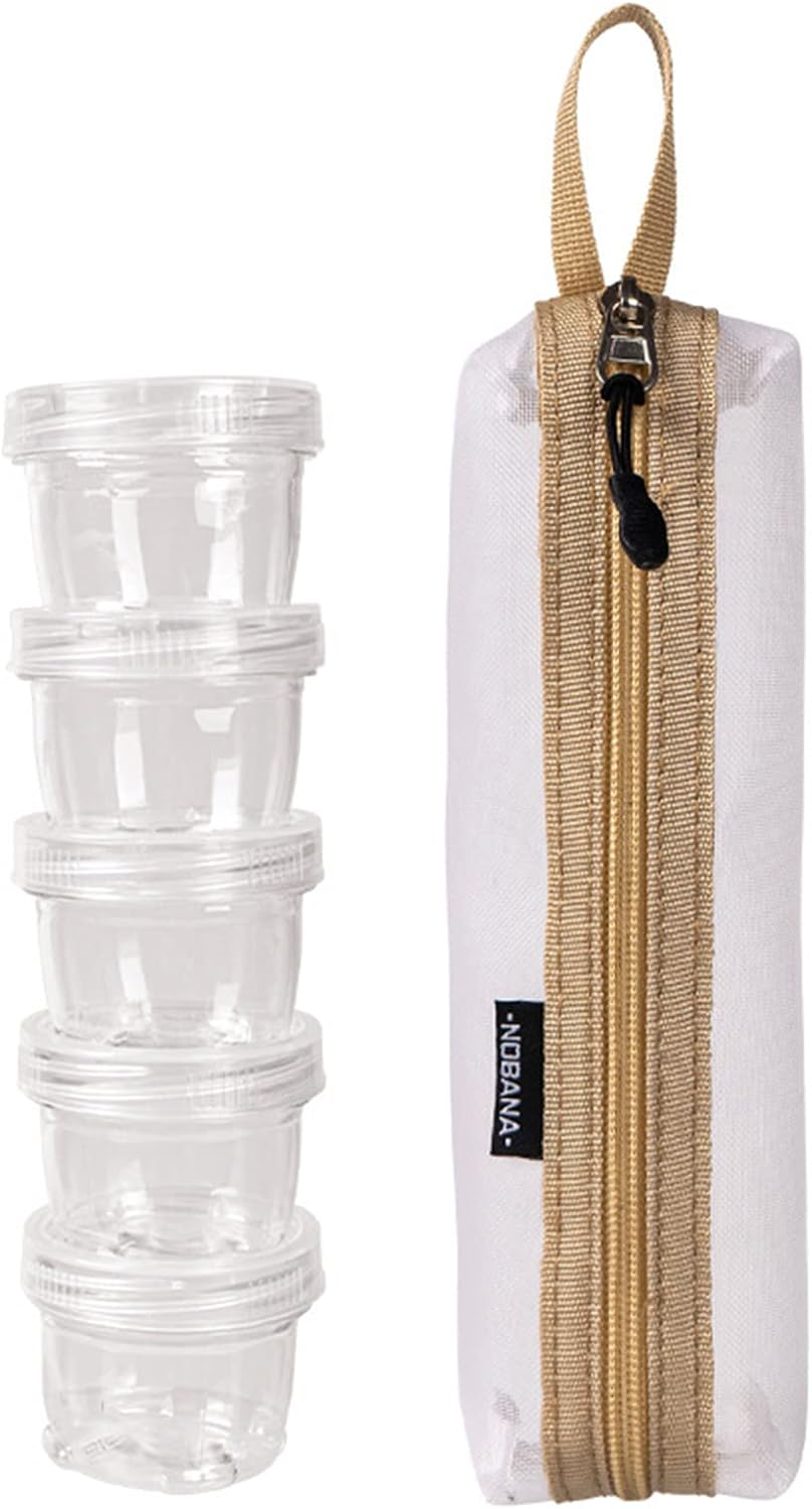 Joyeee Set of 5 Outdoor Spice Jars Set, Portable Seasonings Box for Sauce Condiment, Leak Proof Seasoning Canister with Storage Bag for Camping BBQ Picnic Hiking Fishing Family Use Travel Size image number 6