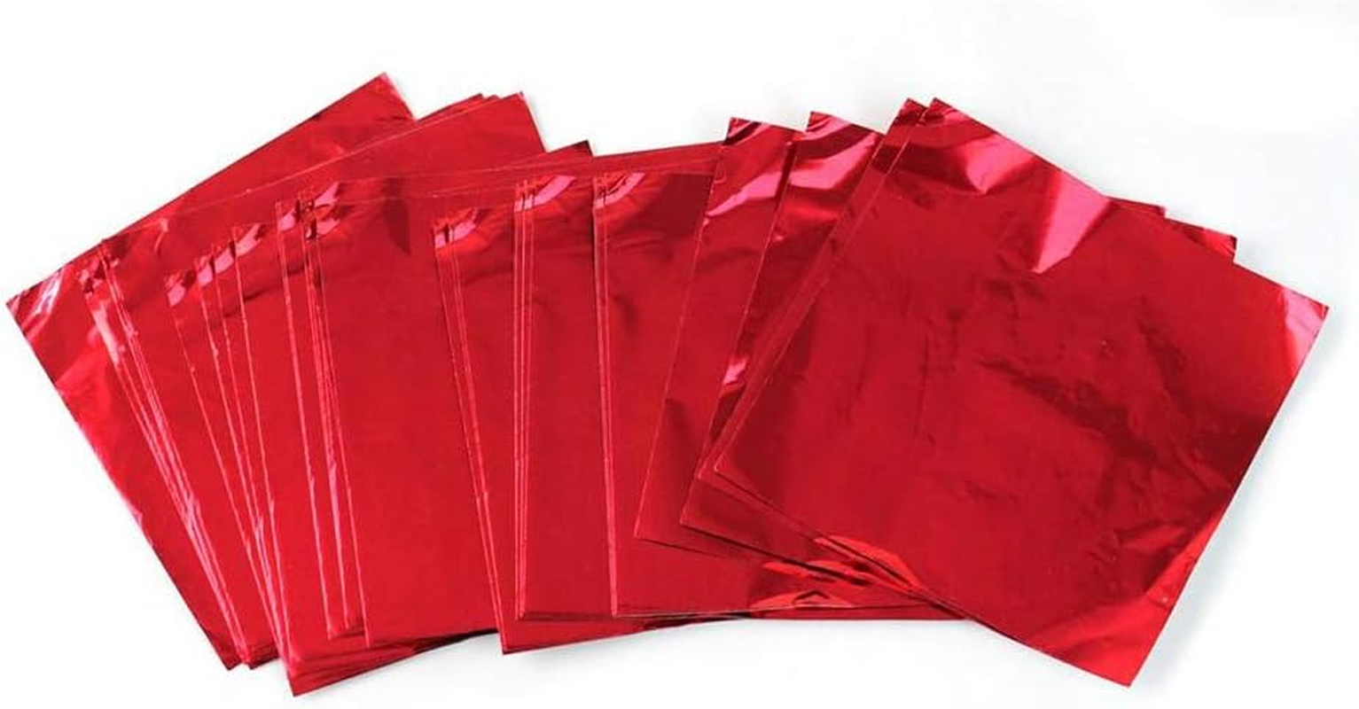 Wowagoga 6X6 Inches Aluminum Foils Paper Chocolate Candy Wrapping/Packing Sheets, Silver,Pack of 200