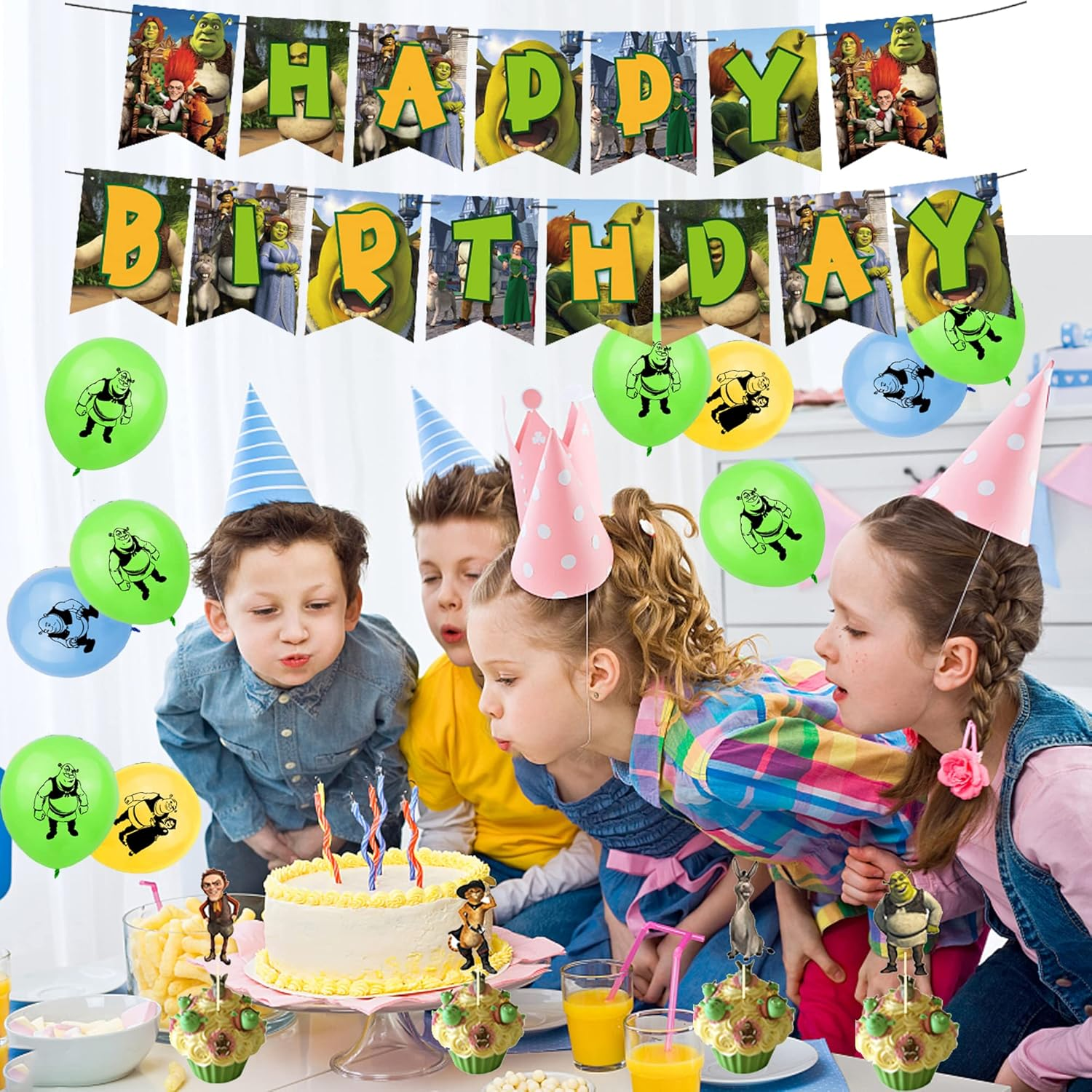 Decorative Birthday Shrek Birthday Decoration Shrek Balloons Shrek Birthday Balloons Shrek Party Decoration Shrek Birthday Decoration Shrek Birthday Garland Shrek Cake Topper image number 6