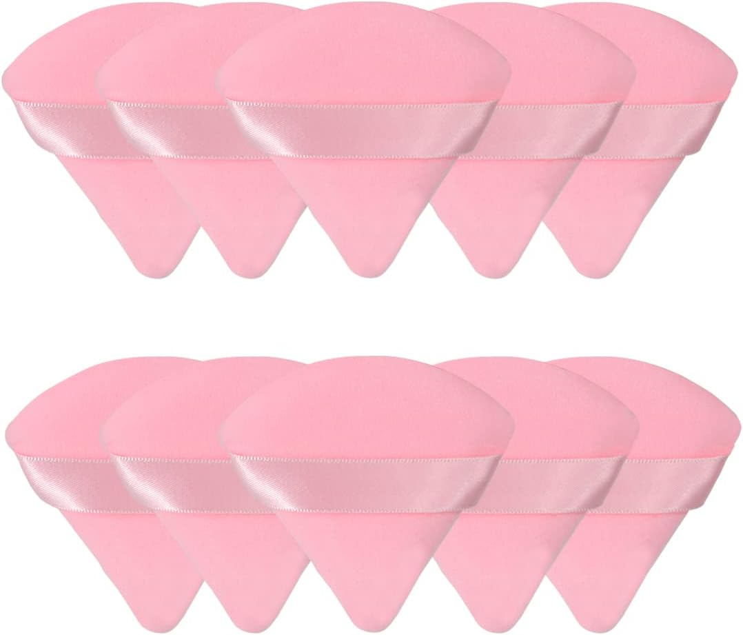 6Pcs Triangle Powder Puff,Soft Velour Face Makeup Sponge Powder Puffs,Loose Powder Cosmetic Foundation Mineral Powder Wet Dry-Black/White