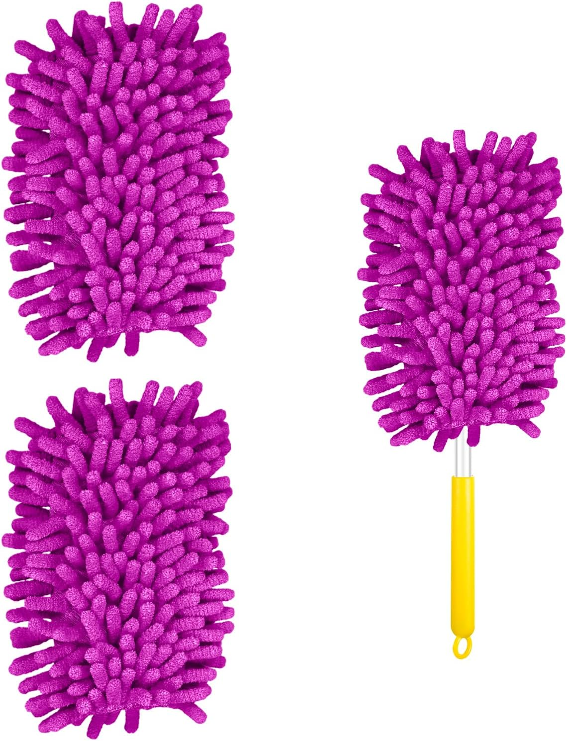 2Pcs Duster Refills for Swiffer, Microfiber Dusters Heavy Duty Refills 360 Ceiling Fan Duster Replacements Reusable Hand Dusters for Cleaning (Gray)