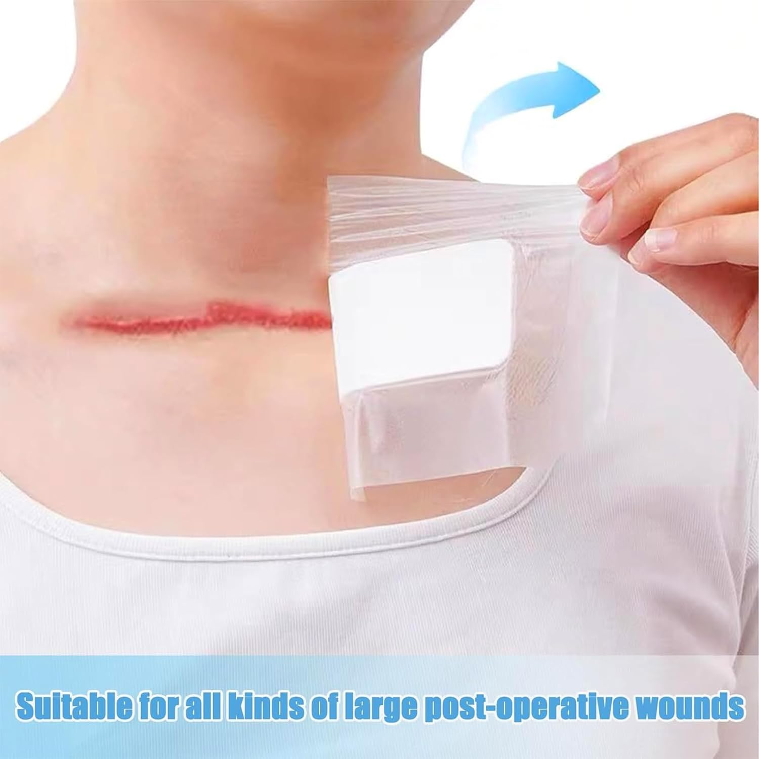Film Wound Incision Island Dressing,Waterproof Bandage Gauze Absorbent Patche,Adhesive Shower Shield for after Surgery-6Pcs image number 1
