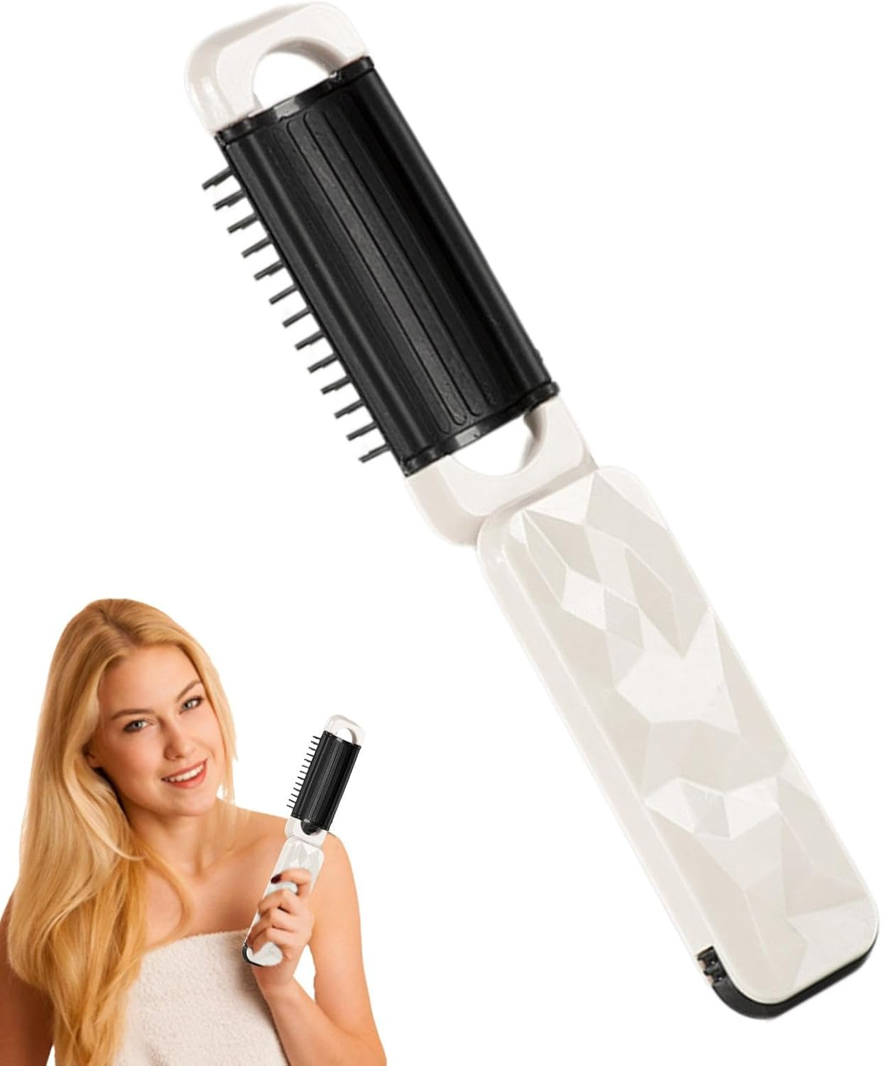 Foldable Travel Brush | Portable Massage Comb | Portable Pocket Hair Brush with Mirrors for Travel Car Gym for Women image number 3