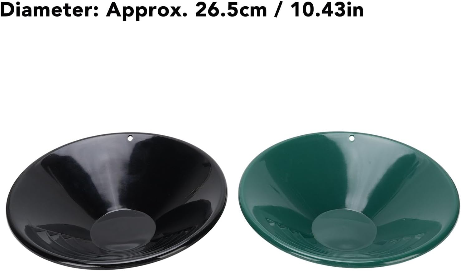 Gold Panning Kit, Gold Panning Kits 2Pcs 26.5Cm Gold Pan ABS 90&deg; Thread Gold Washing Pan Set for Beginners Black Green for Adults and Kids, Gold Prospecting Tools image number 5