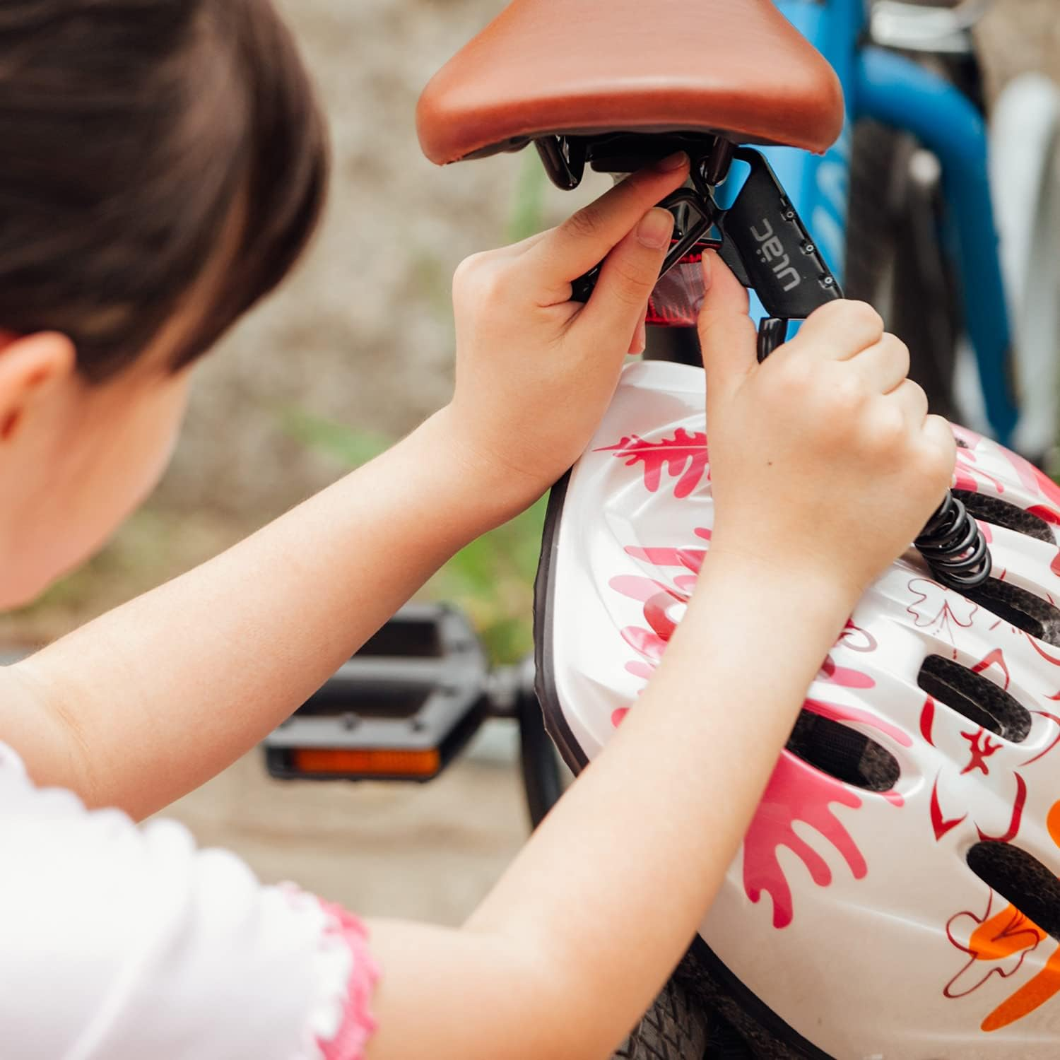 ULAC Piccadilly LTD Mini Combination Cable Lock, Helmet Lock for Bike, Bicycle, Motorcycle, E-Scooter; Small Portable Padlock for Gym Locker, Baby Stroller, Suitcase, Luggage, Gate and Fence(Silver)