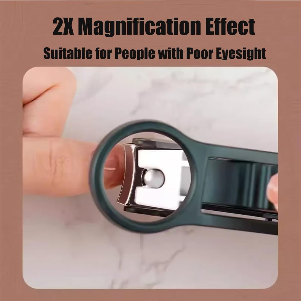 Amaezorx 2 Pcs Magnifying Glass Nail Clippers for Seniors & Elderly - 3X Magnifier Nail Cutter with Comfort Grip, Easy-To-Use Nail Clipper for Thick Nails & Low Vision image number 3
