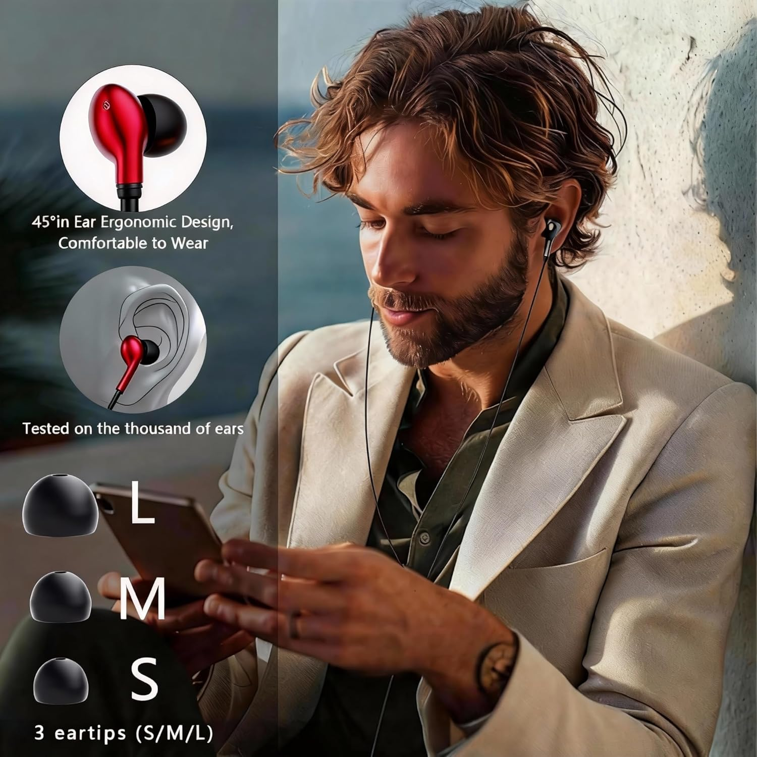 USB C Wired Headphones for Samsung Galaxy S25 S24 S23 S22 S21 Ultra A56 A36 A26 A16 A06 A55 A54 A53 A35 A34 5G In-Ear Headset with Microphone for Iphone 17 16 15 Ipad Pro Air 5 6 7 Pixel 7 Pixel 78 9 image number 5