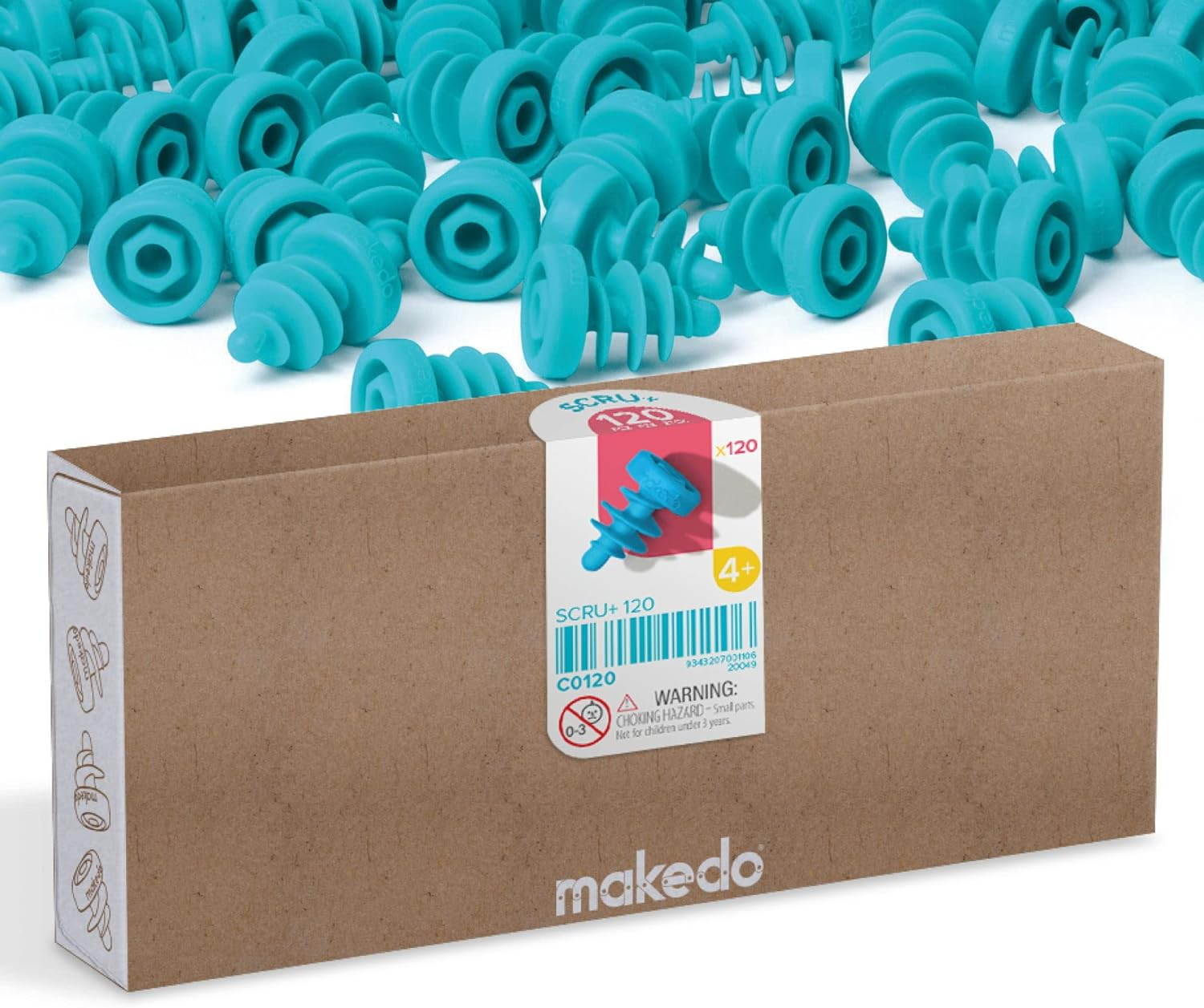 Makedo Scru+ 120 | 120 Piece Set for Kids Age 4+ | Perfect for Classroom STEM Learning image number 3