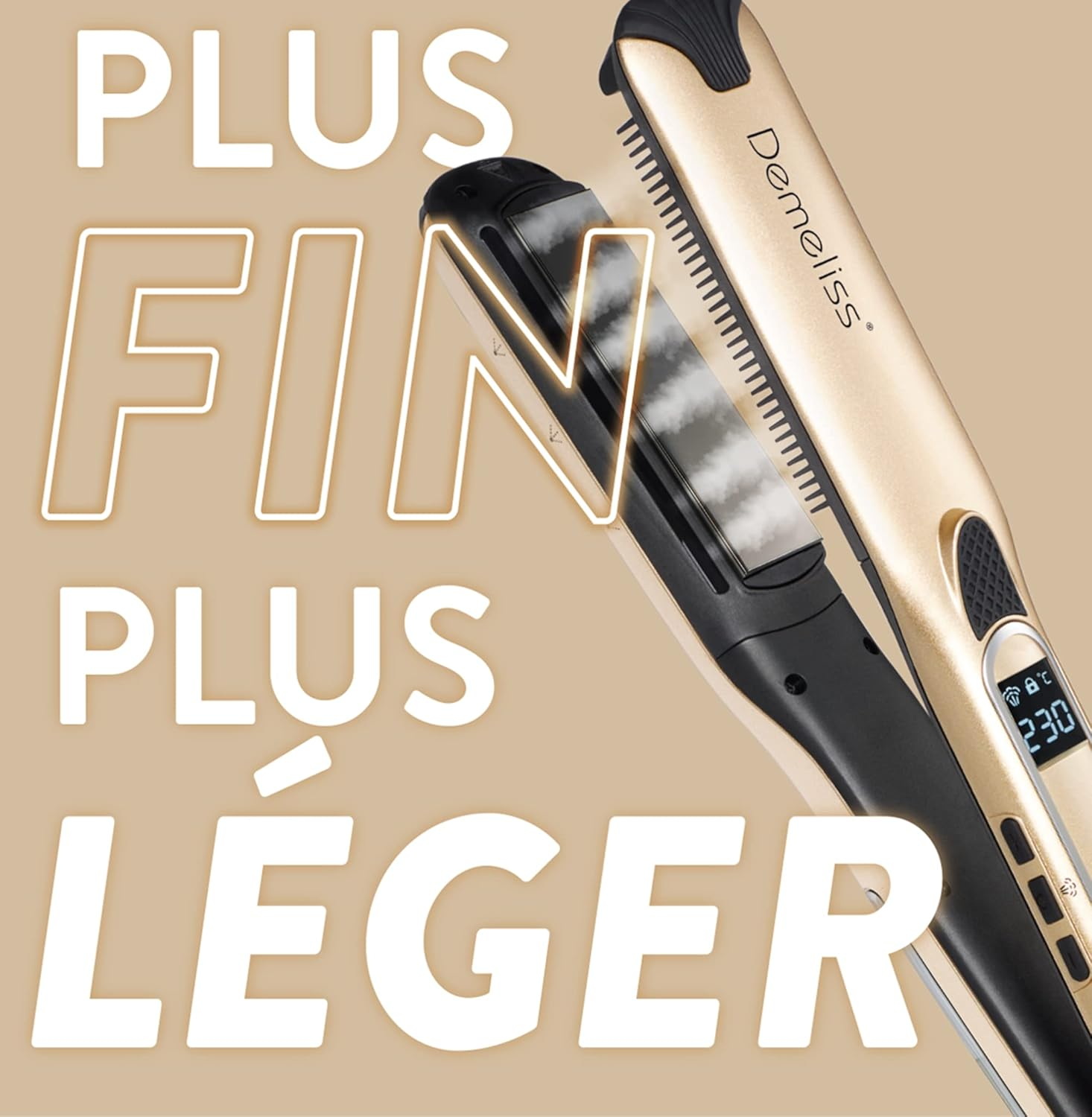Demeliss Saint Algue Titanium V2.0 EXLUSIVE Steam Straightener Set - Includes a 2-In-1 Mat - High Performance Smoothing, Intensive Moisturising - for All Hair Types image number 4