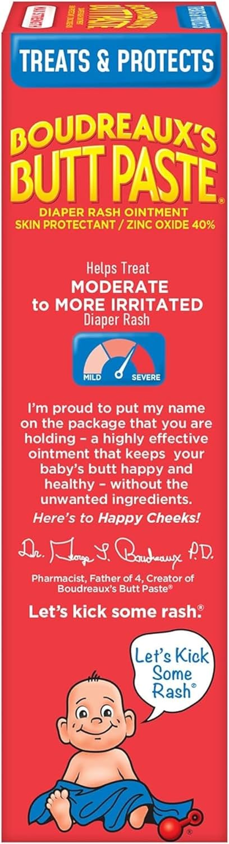 Boudreaux'S Butt Paste Diaper Rash Ointment | Maximum Strength | 4-Ounces Tube | 1-Unit image number 5