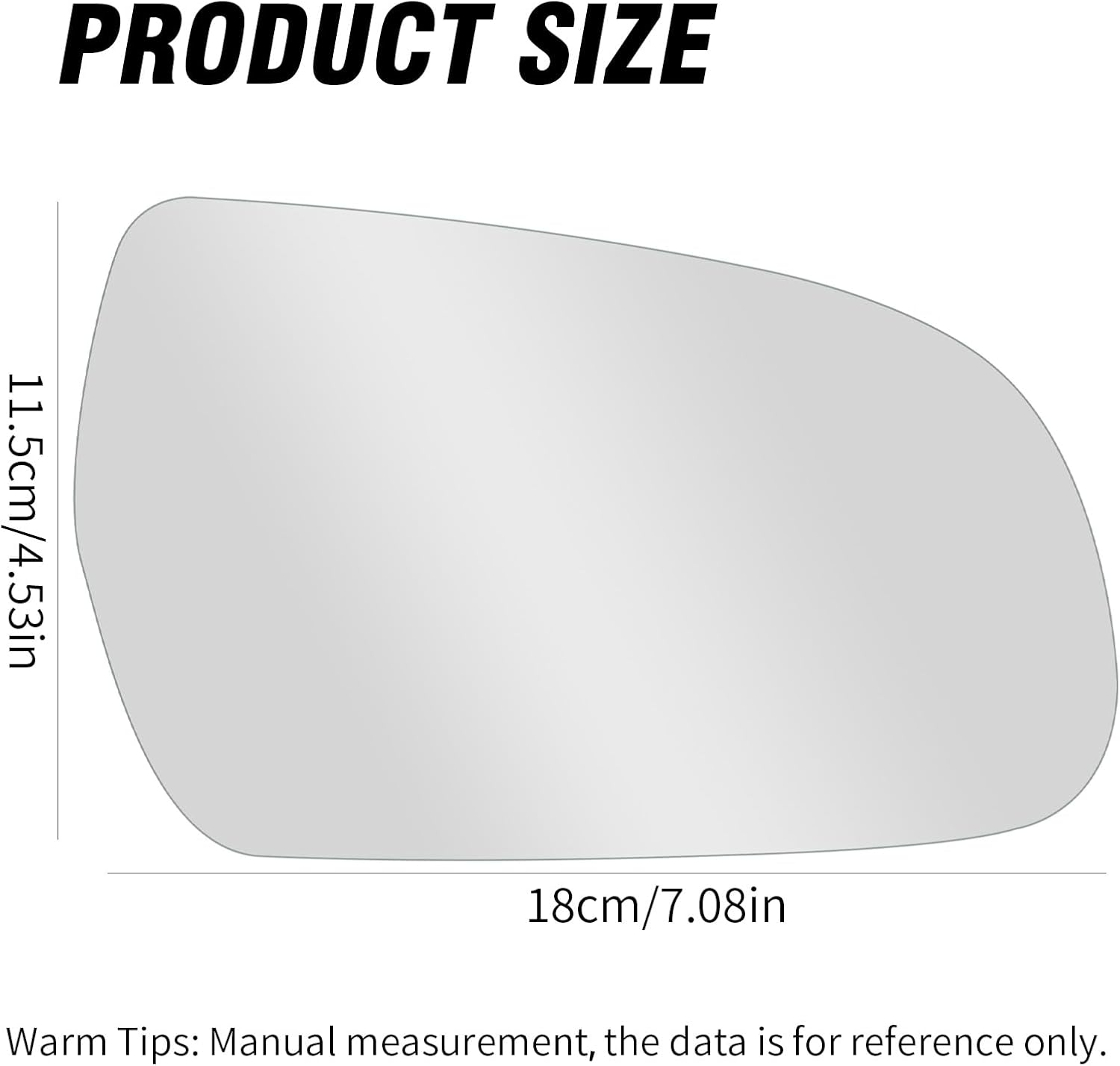 Front Right Driver Side Heated Wing Mirror Glass with Backing Plate, Rearview Wing Door Mirror Glass Heated Replacement for Audi A4 2010 2011 2012 2013 2014 2015 RHD image number 1