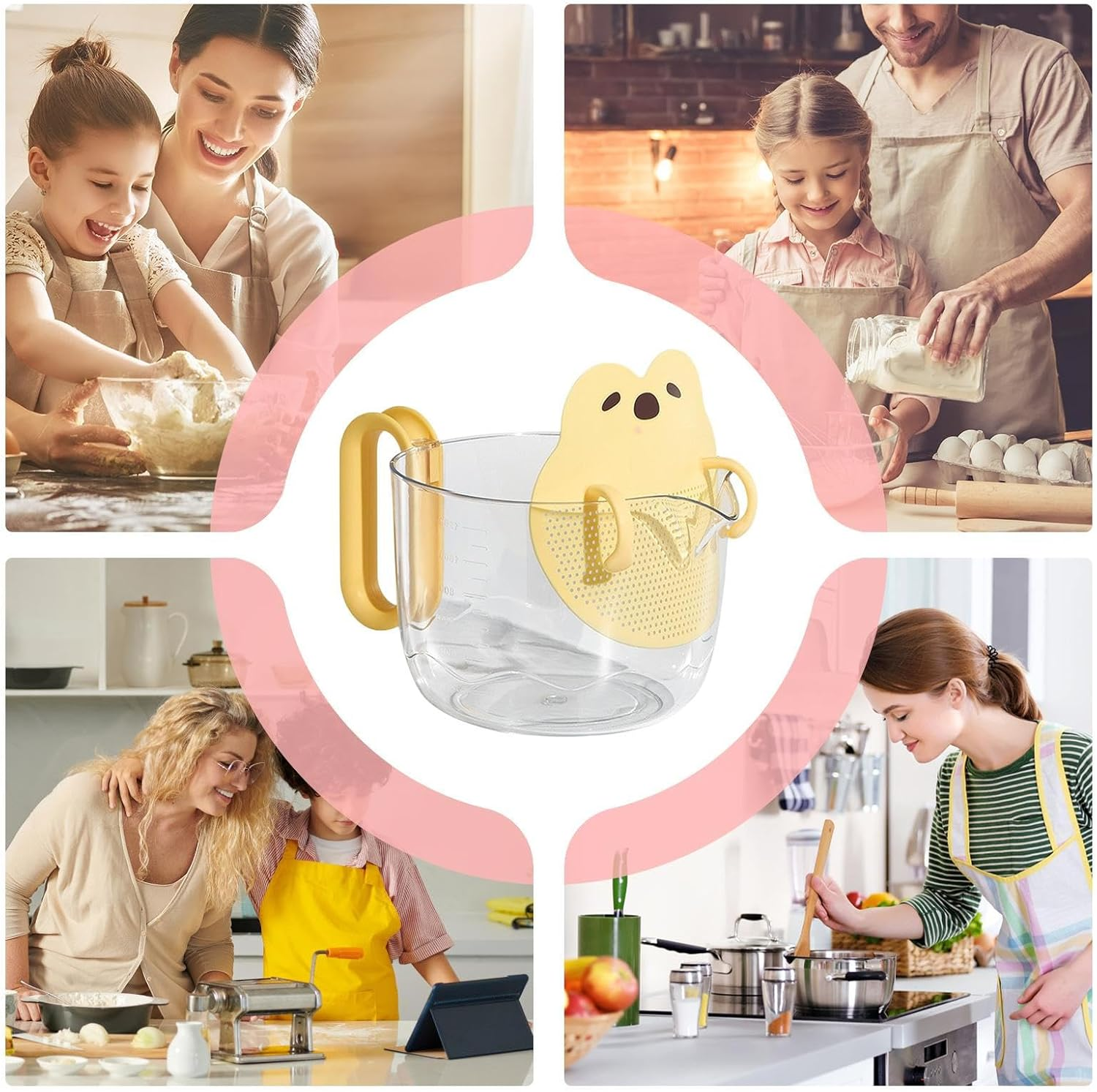 Measurement Cup | Kitchen Measuring Cups Filter Bowl | Baking Supplies Strainer Bowl Kitchen Gadgets for Egg Rice Liquid Home Cooking Restaurant Laboratory Apartment image number 4