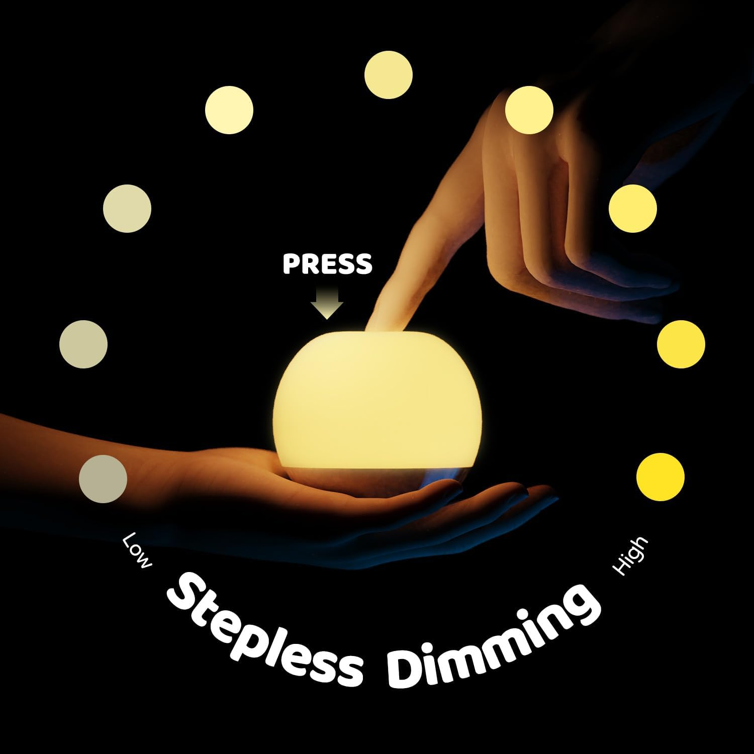 Night Light for Kids, Baby Shell Light with 7 Colors Changing Mode & Stepless Dimming, Soft BPA Free Silicone Touch Night Lamp, Rechargeable Nursery Night Light for Breastfeeding image number 6