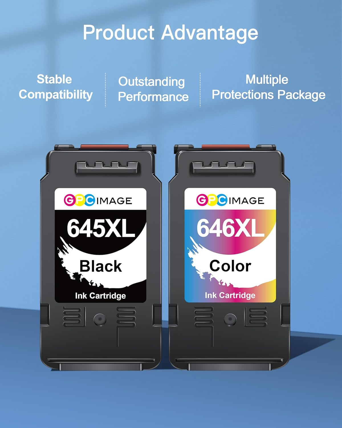 GPC Image Remanufactured 645 XL 646 XL Ink Cartridges Replacement for 645XL 646XL Combo Pack Pg645Xl Black Cl646Xl Color Works for Pixma MG2560 MG2460 MG2960 MG2965 MX496 (1 Black 1 Color) image number 5