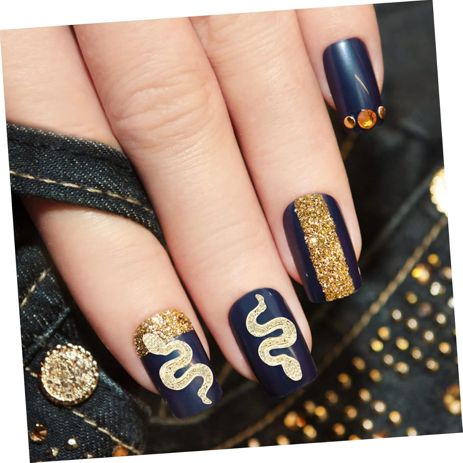 Beaupretty 40 Pieces Small Snake Nail Charms Creative Nail Decoration for DIY Nail Art for Manicure for Women