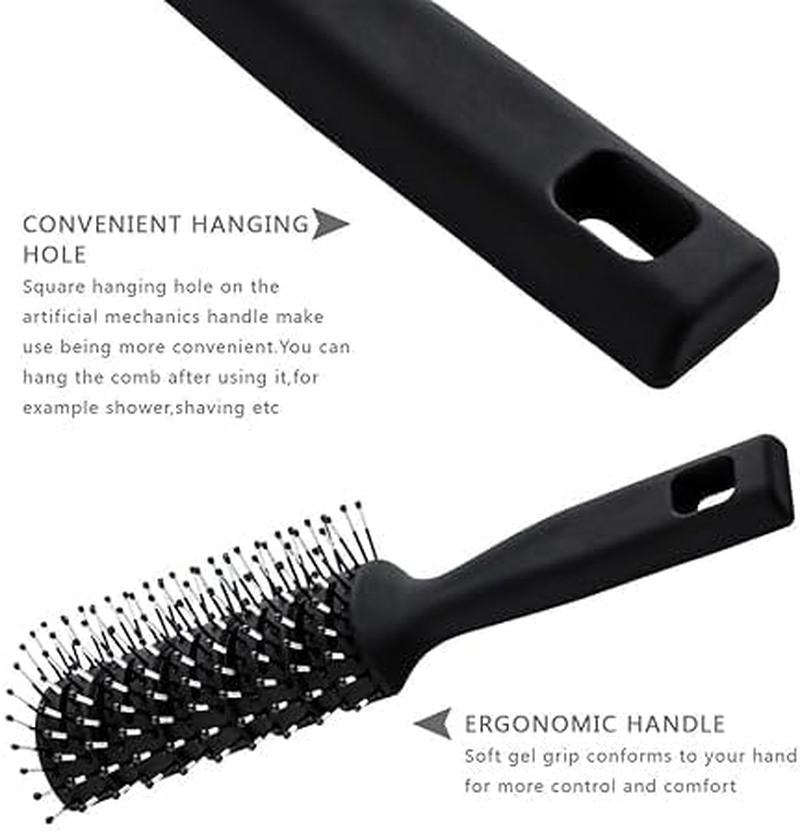 2 Pcs Professional Anti-Static Styling Massage Hairbrush for Men & Women, Great Styling & Blow Drying Brush for Slicked-Back, Portable Hair Detangling Comb, Vented Hair Brushes for Wet & Dry Hair (2) image number 1
