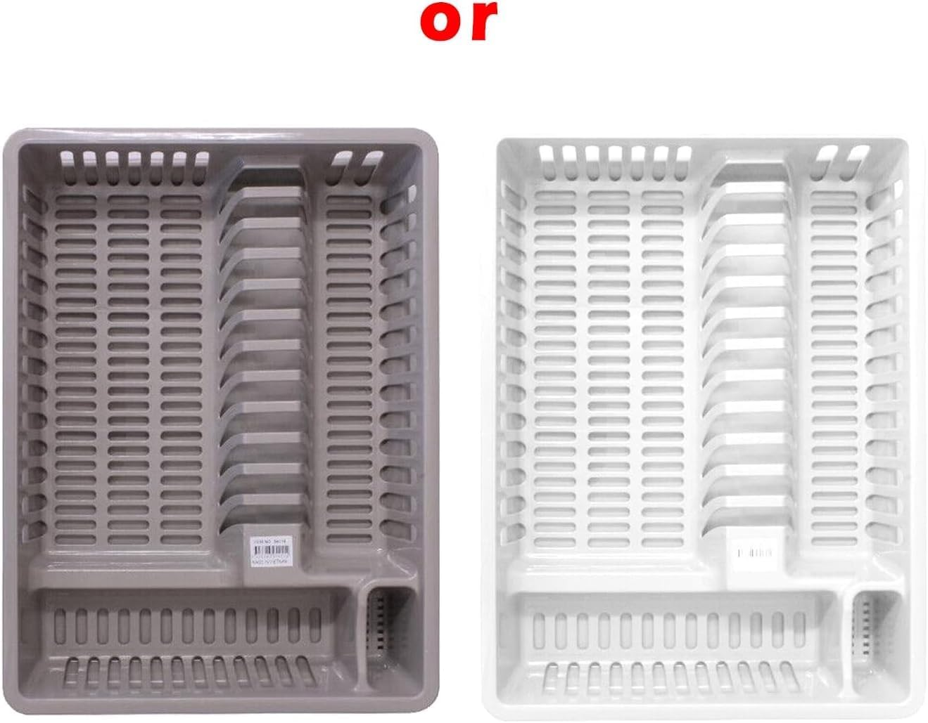 LEDON Dish Drying Rack with Drainboard & Cutlery Holder, Single-Tier PVC Dish Drainer for Kitchen Counter, Rust-Free, No-Setup Plate, Bowl & Cup Organizer (36&times;46&times;10Cm, Random Color) image number 5