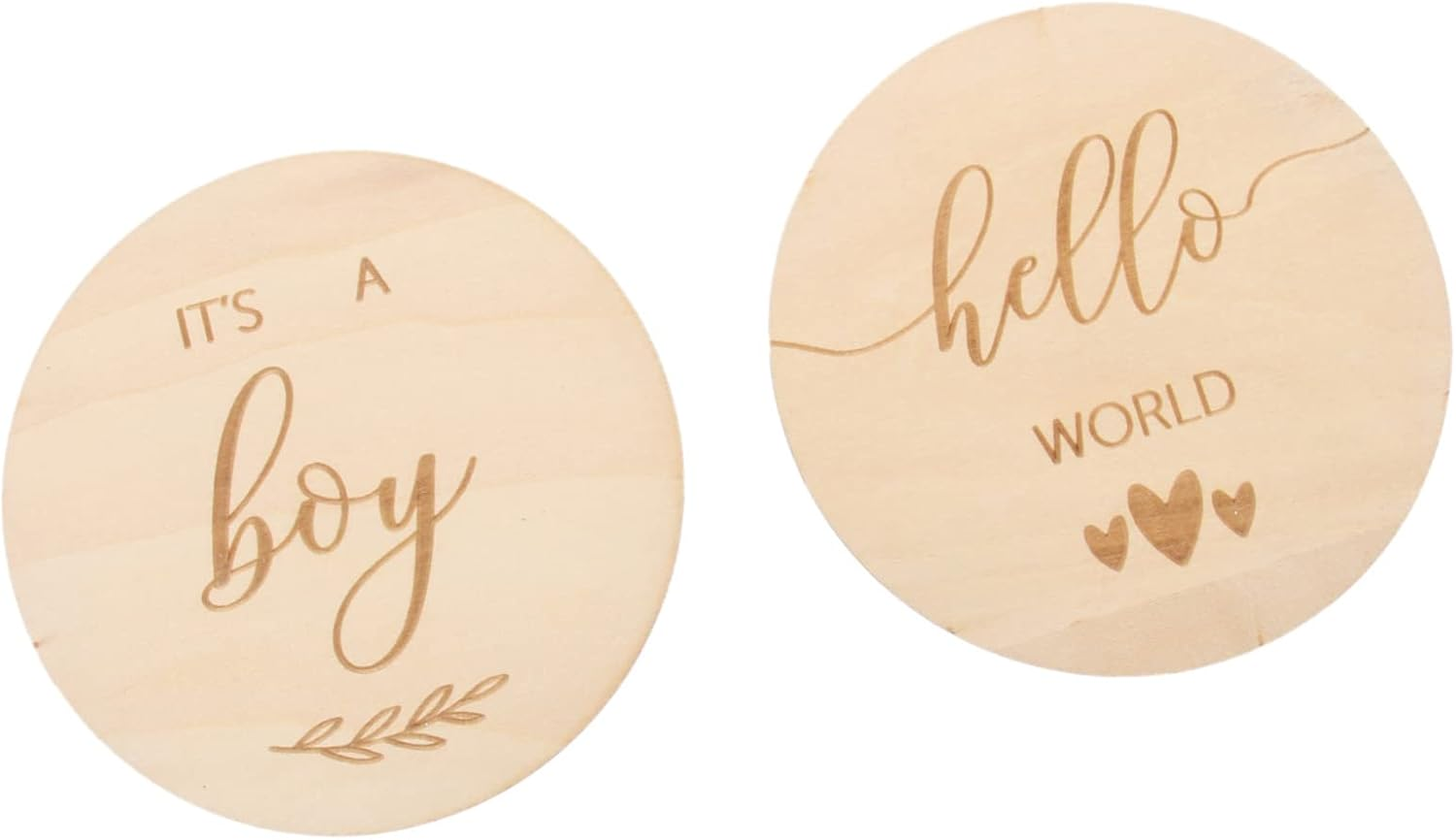 Kisangel 2Pcs Wooden Growth Milestone Cards Creative Keepsake Photography Props for Newborns Durable round Discs for Capturing Monthly Milestones and Cherished Memories