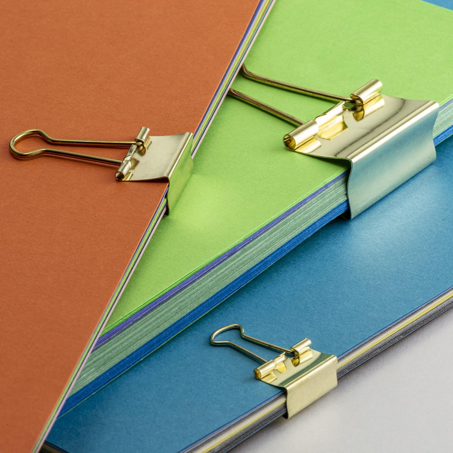 Officemate Binder Clips, Gold, Assorted Sizes, 30 Clips in Tub (31022) image number 6