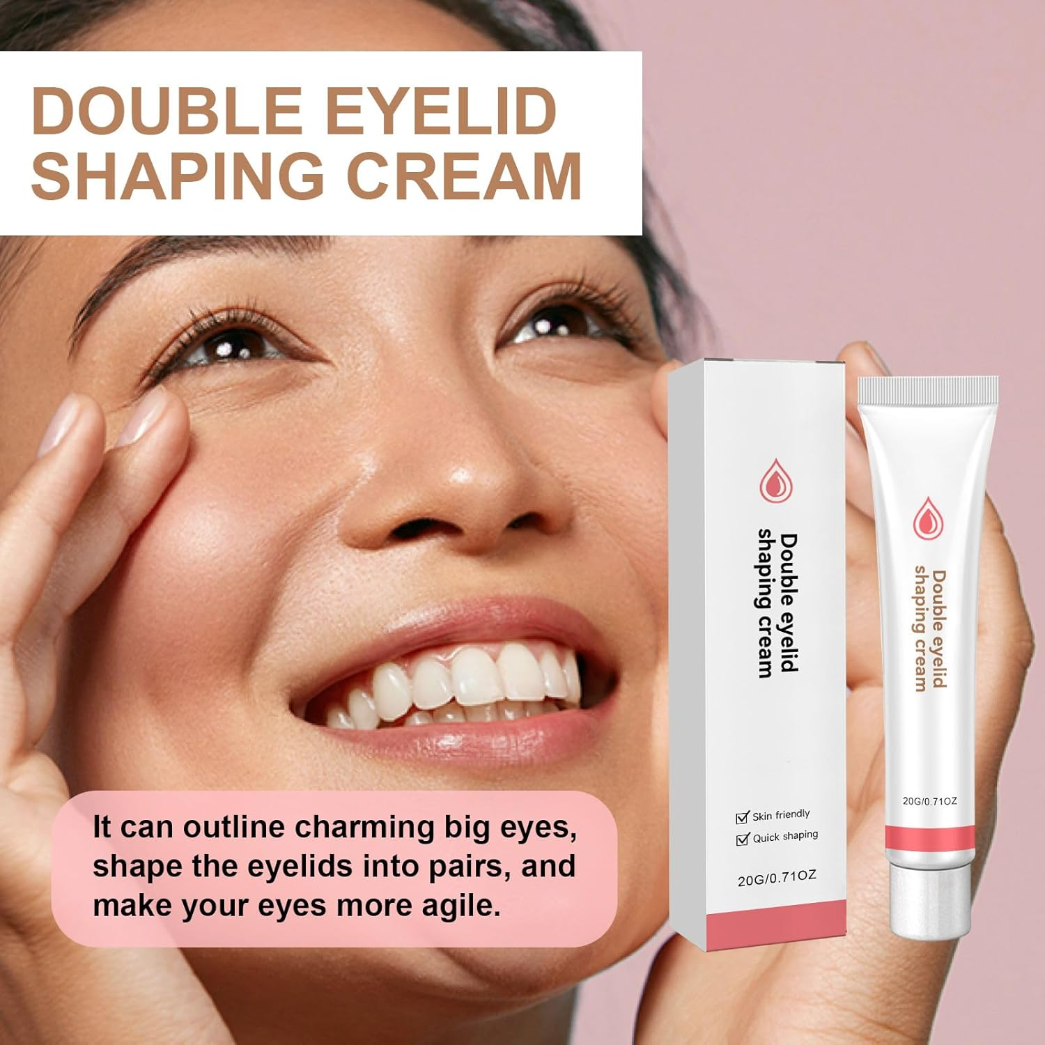 Eyelid Lifting Cream, Double Eyelid Shaping Cream, Instant Eye Lift for Hooded Eyes, Long-Lasting Waterproof Invisible Finish, Quick-Drying Natural Look, Tightening & Hydrating Eye Care (3Pcs)