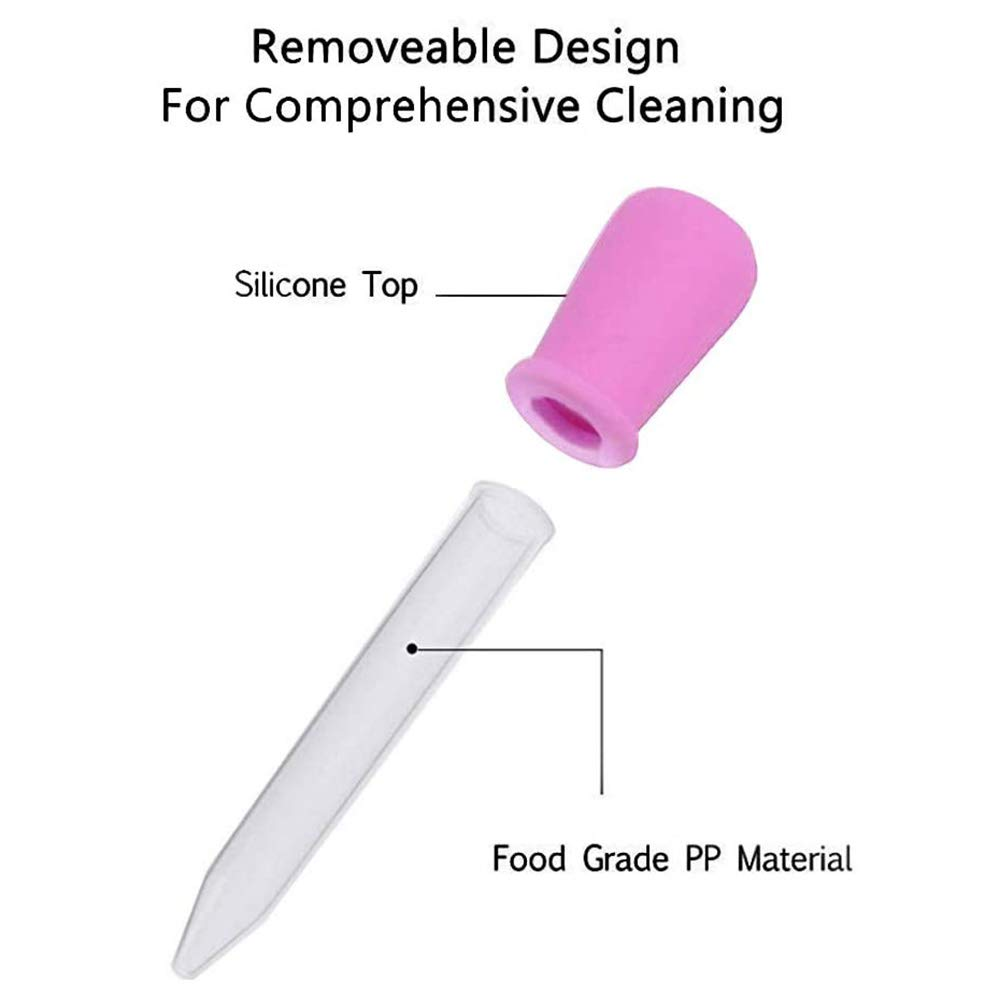 5Ml Liquid Droppers Medicine Silicone and Plastic Pipettes Eye Dropper with Bulb Tip for Kids Candy Molds (8 Pack）